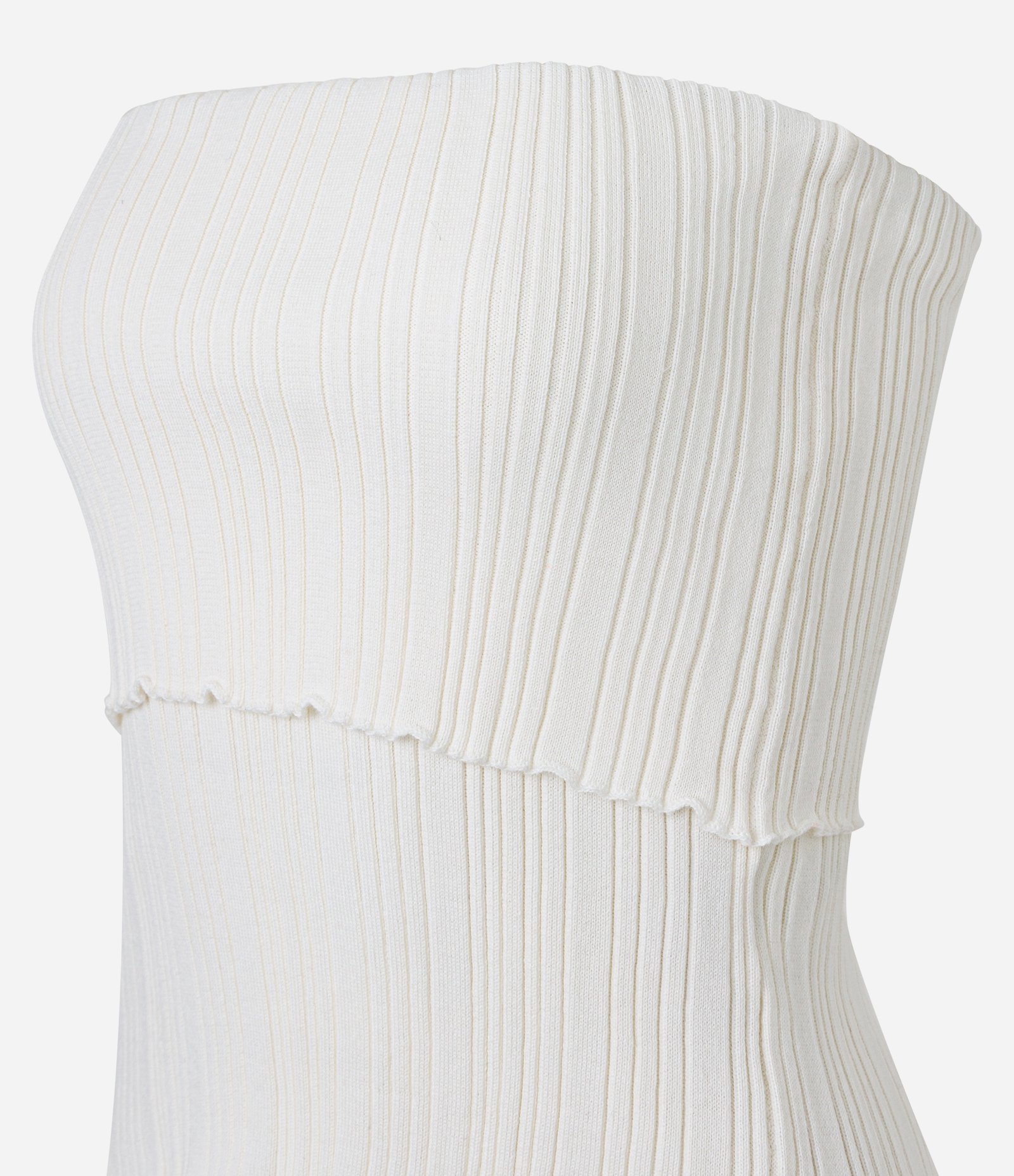 Blusa Tomara Que Caia em Tricô com Busto Dobrado Off White 6