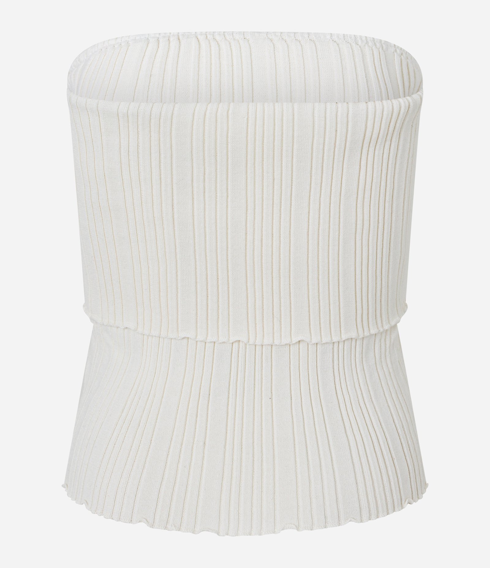 Blusa Tomara Que Caia em Tricô com Busto Dobrado Off White 7