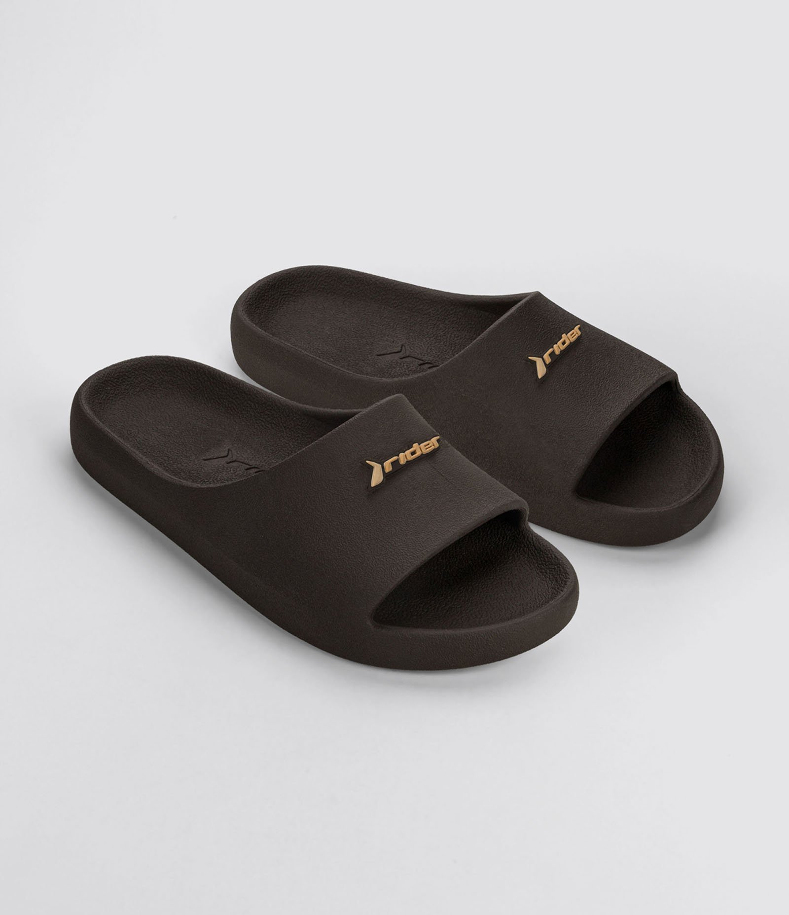 Chinelo Slide Drip Texturizado e com Etiqueta Rider Marrom 2