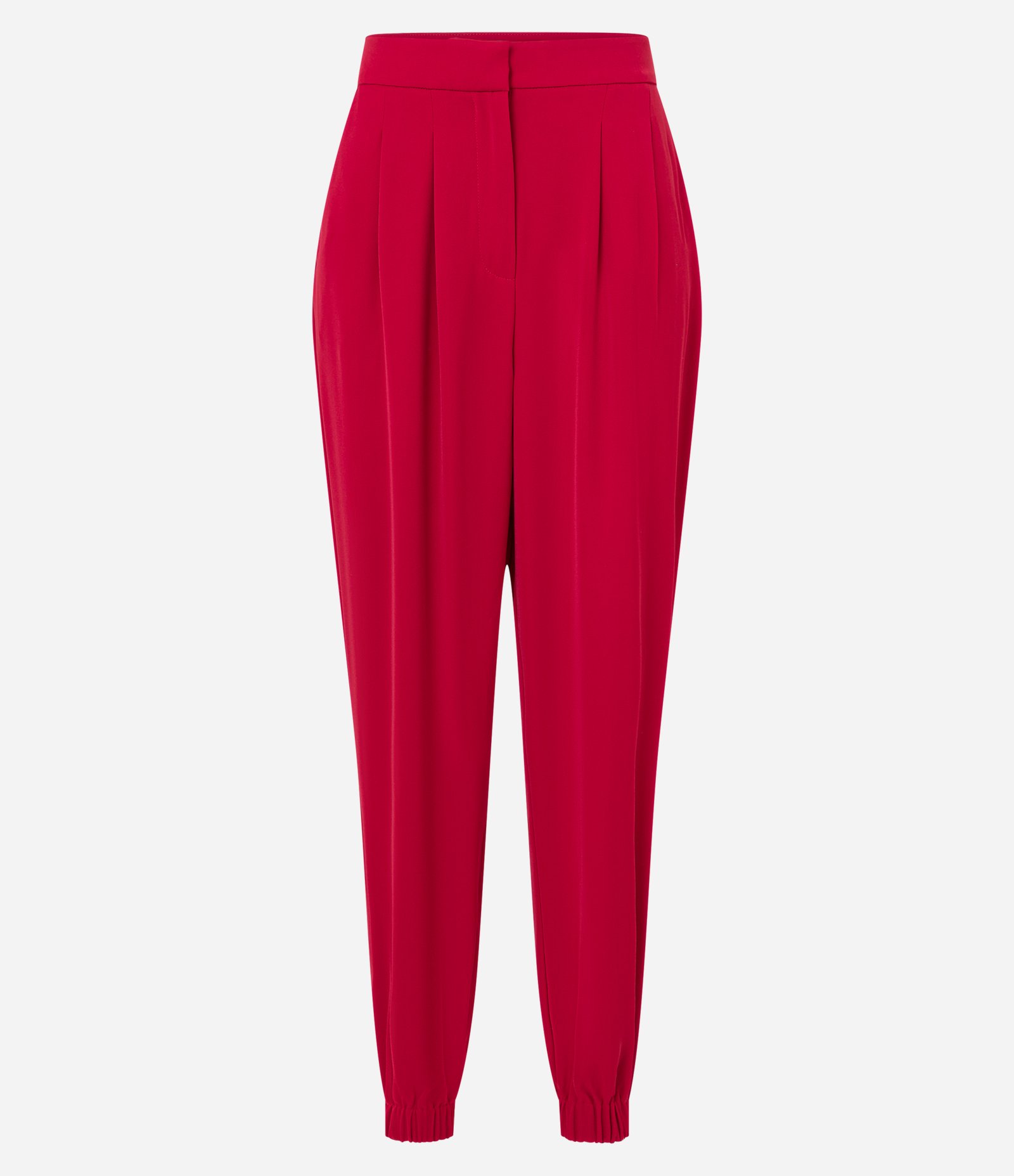 Calça Jogger em Crepe com Pregas Vermelho 5
