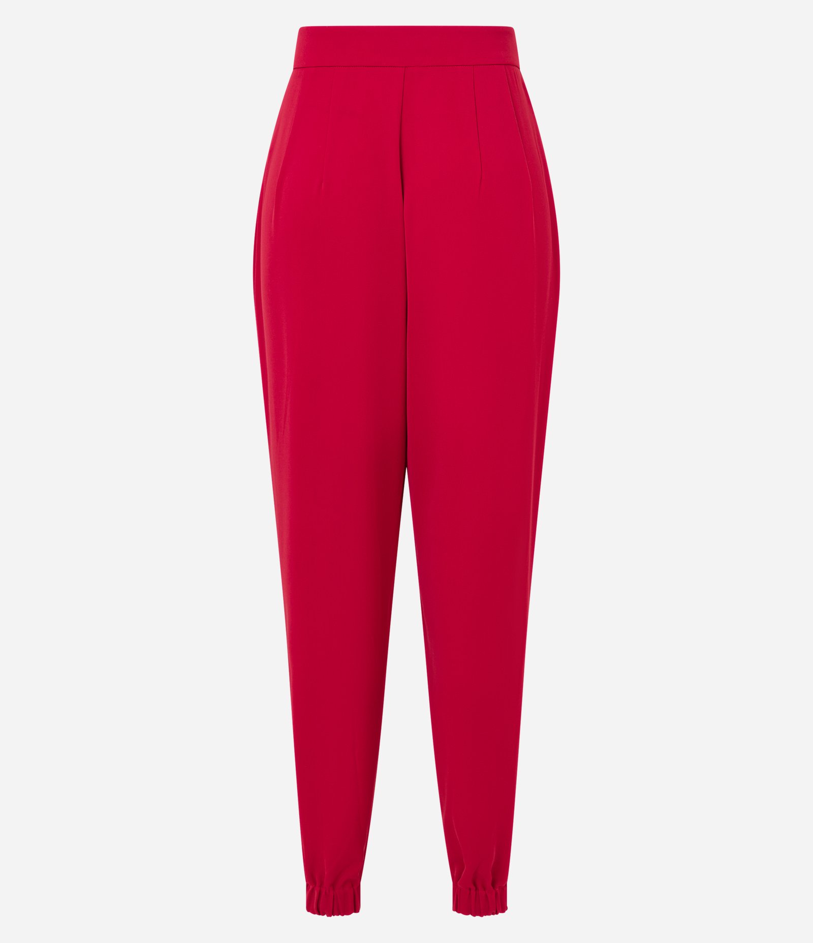 Calça Jogger em Crepe com Pregas Vermelho 6