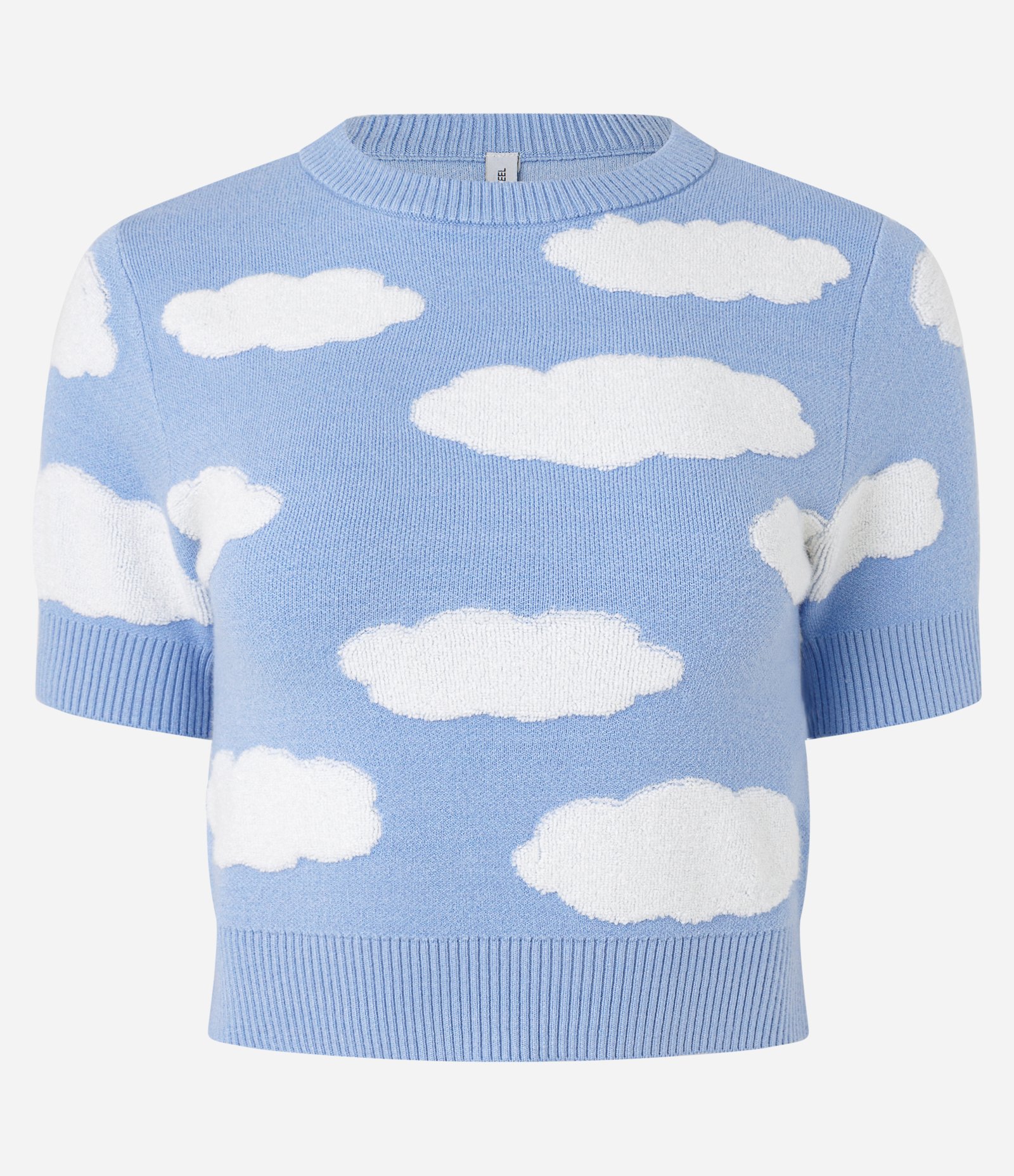 Blusa em Tricô com Nuvens Atoalhadas Azul 4