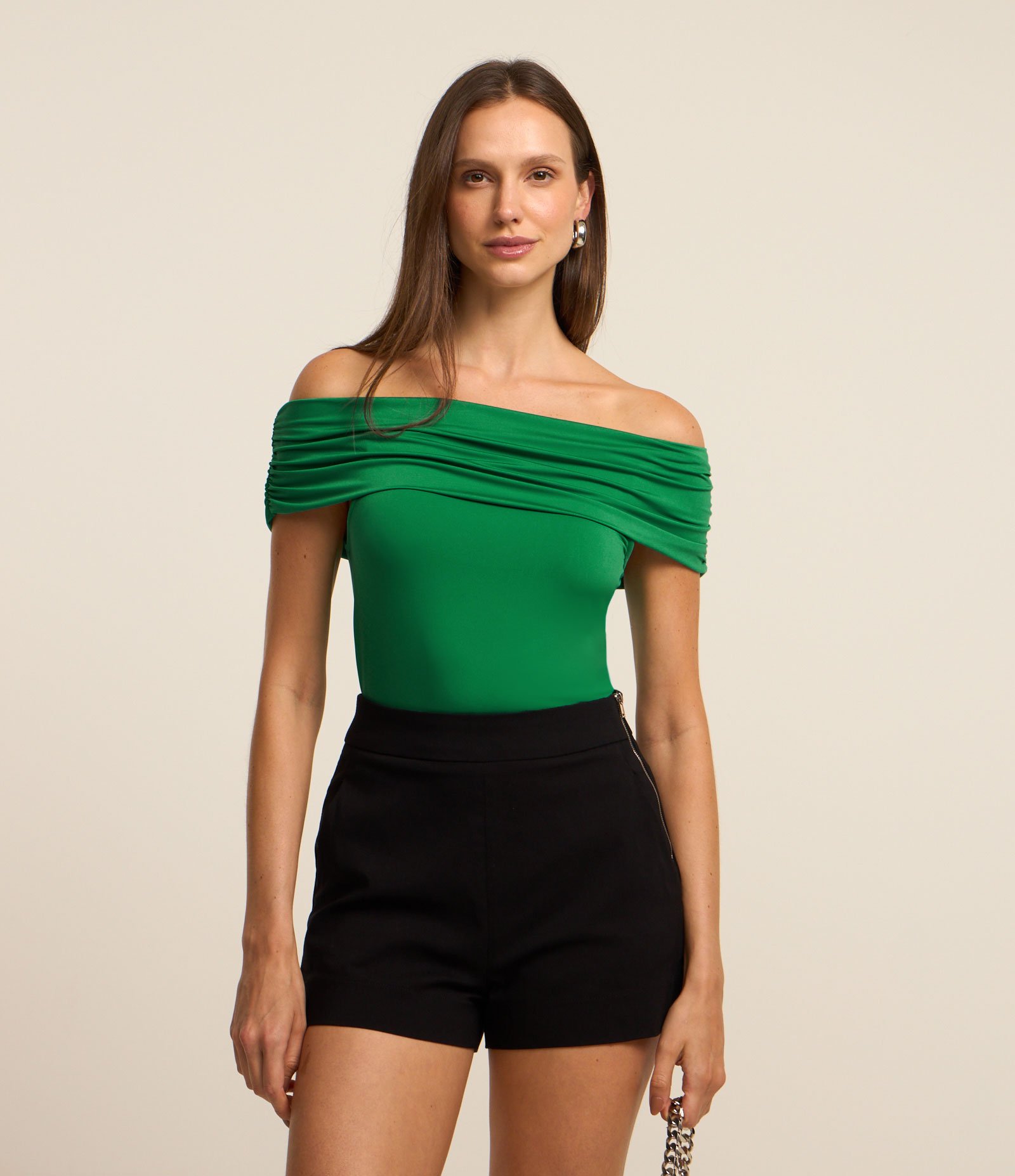 Body em Jersey Ombro a Ombro com Pala Larga 2