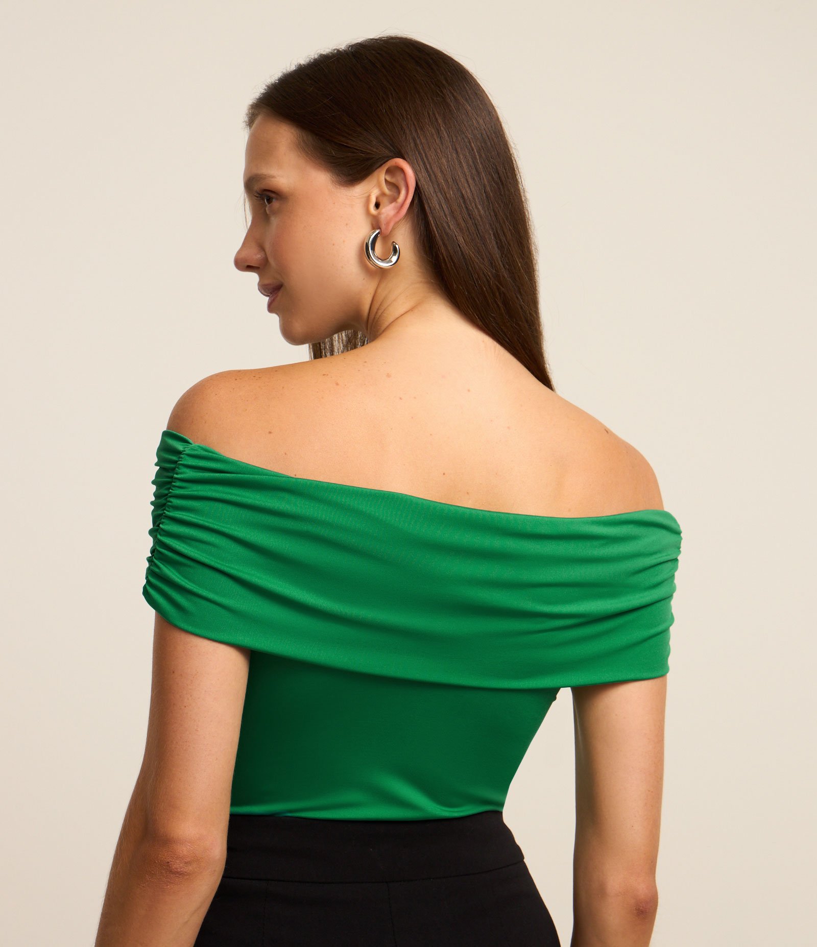 Body em Jersey Ombro a Ombro com Pala Larga 3