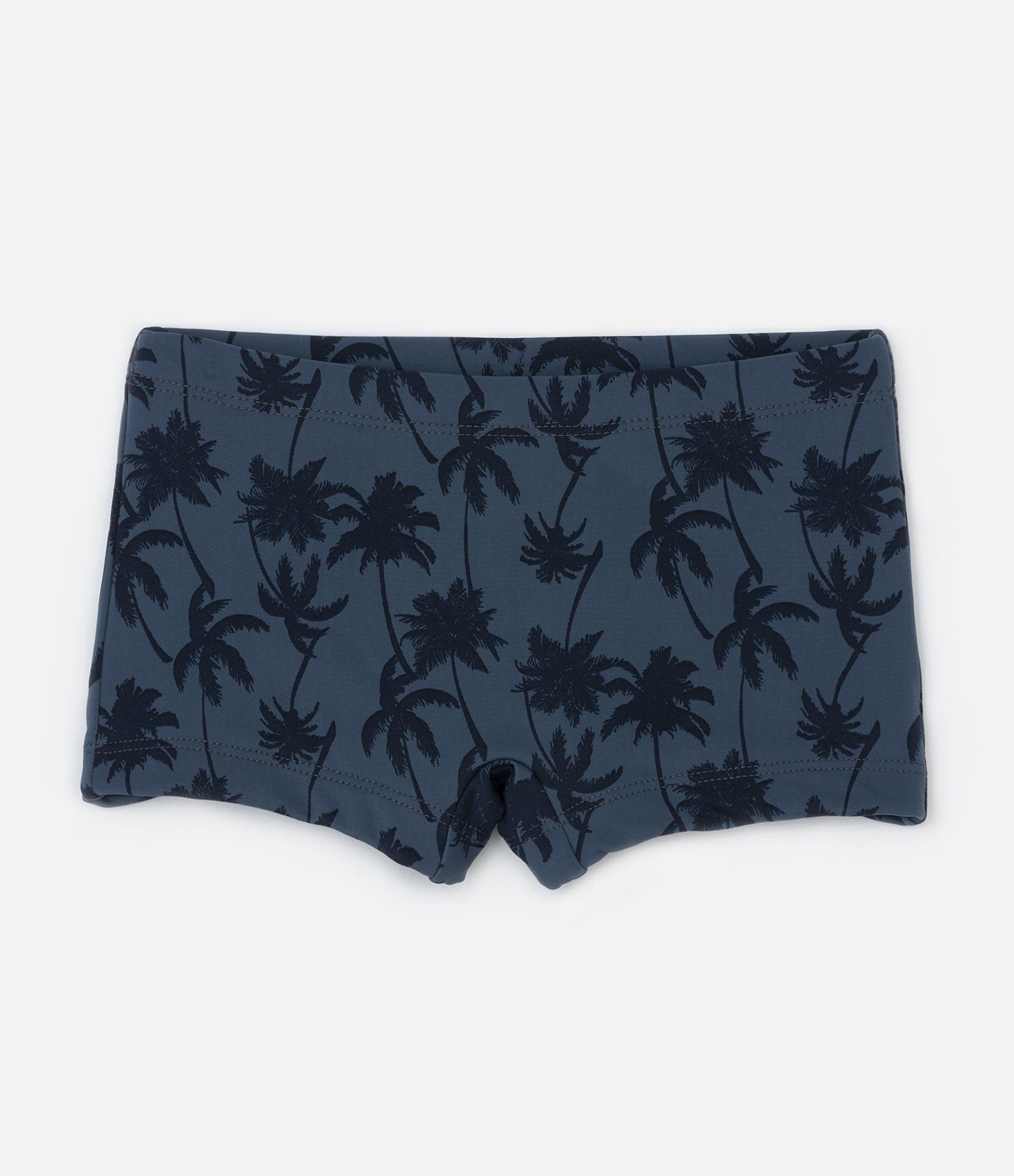 Sunga Boxer Infantil com Estampa Coqueiros - Tam 5 a 14 Anos Azul 1