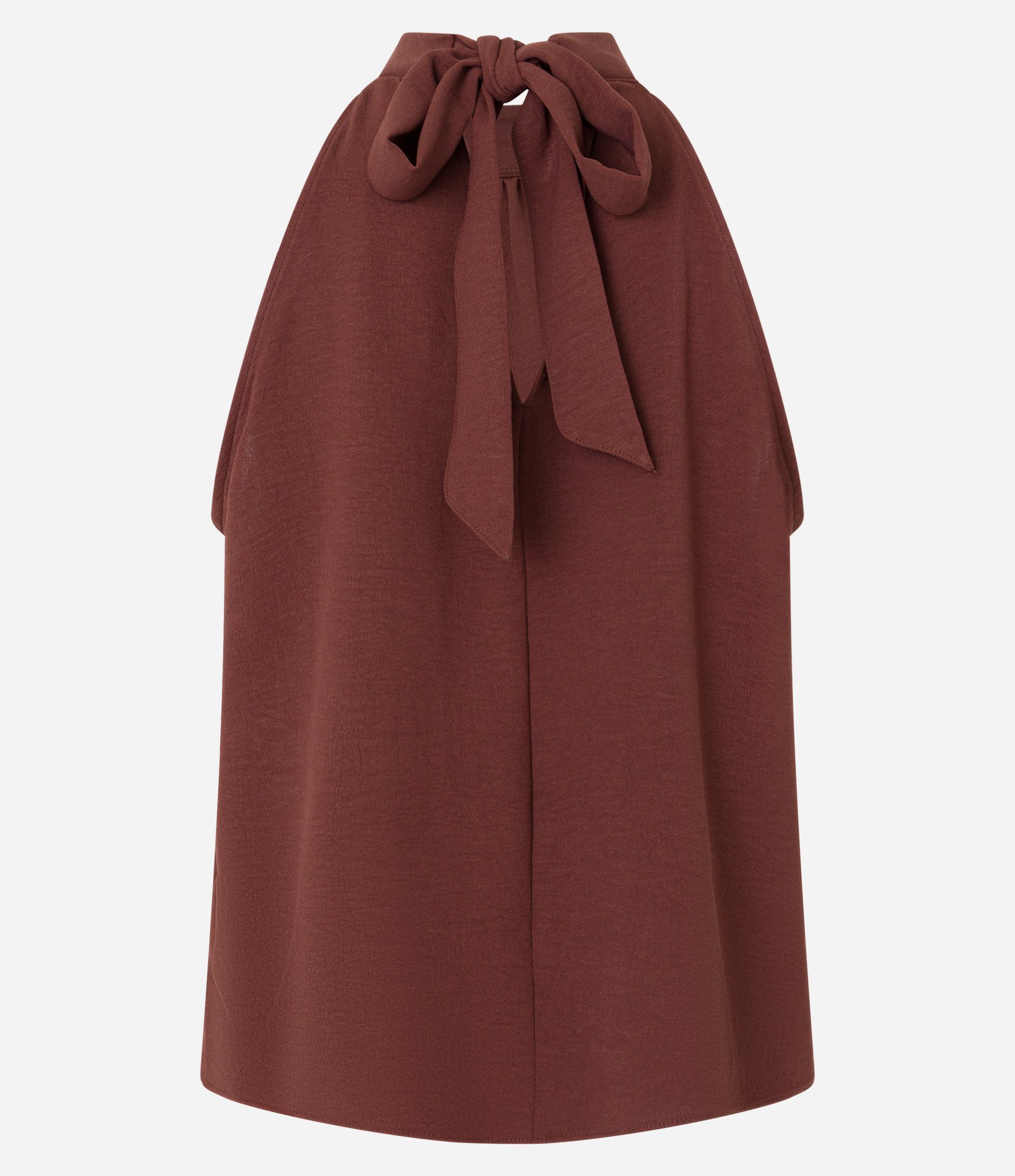 Blusa Sem Manga com Efeito Airflow e Gola Halter Marrom 6