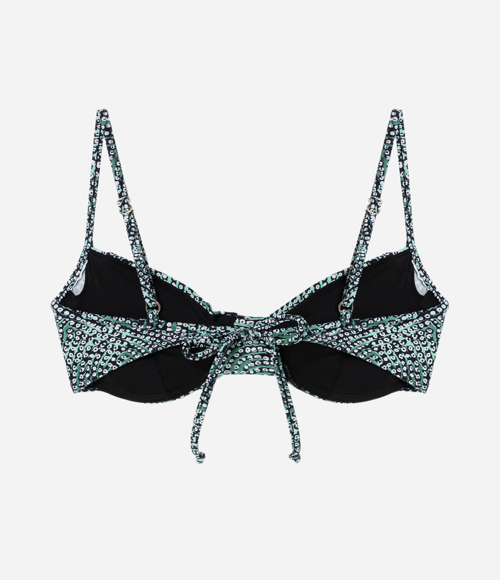 Biquíni Top Meia Taça em Poliamida com Amarração e Estampa Nascente Verde 6