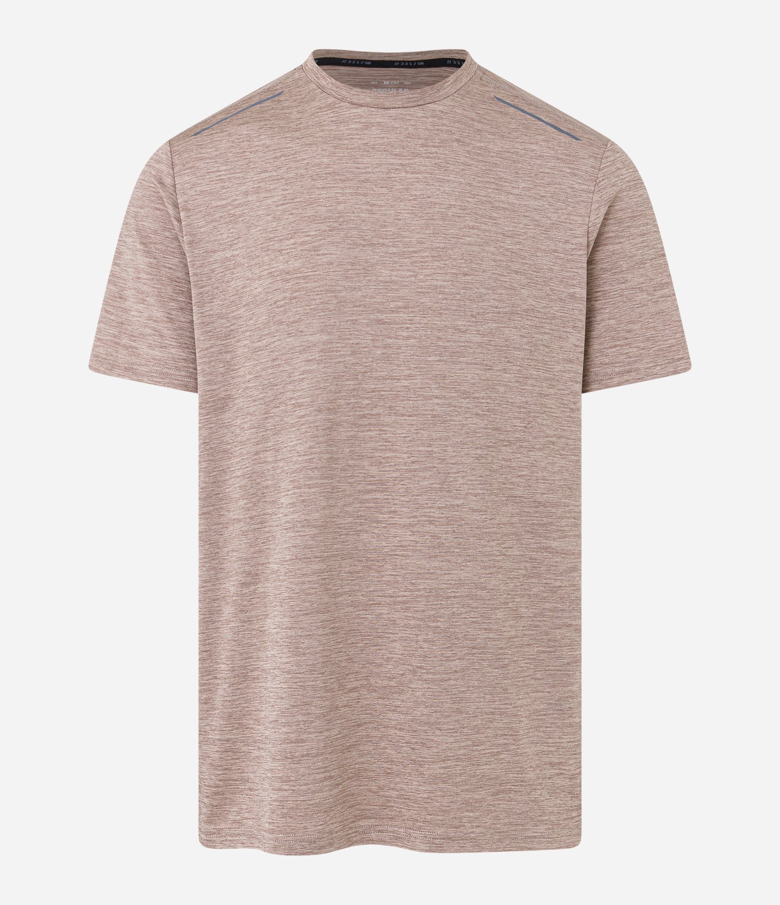 Camiseta Esportiva com Tecnologia Dry e Detalhes Refletivos Marrom Claro 6