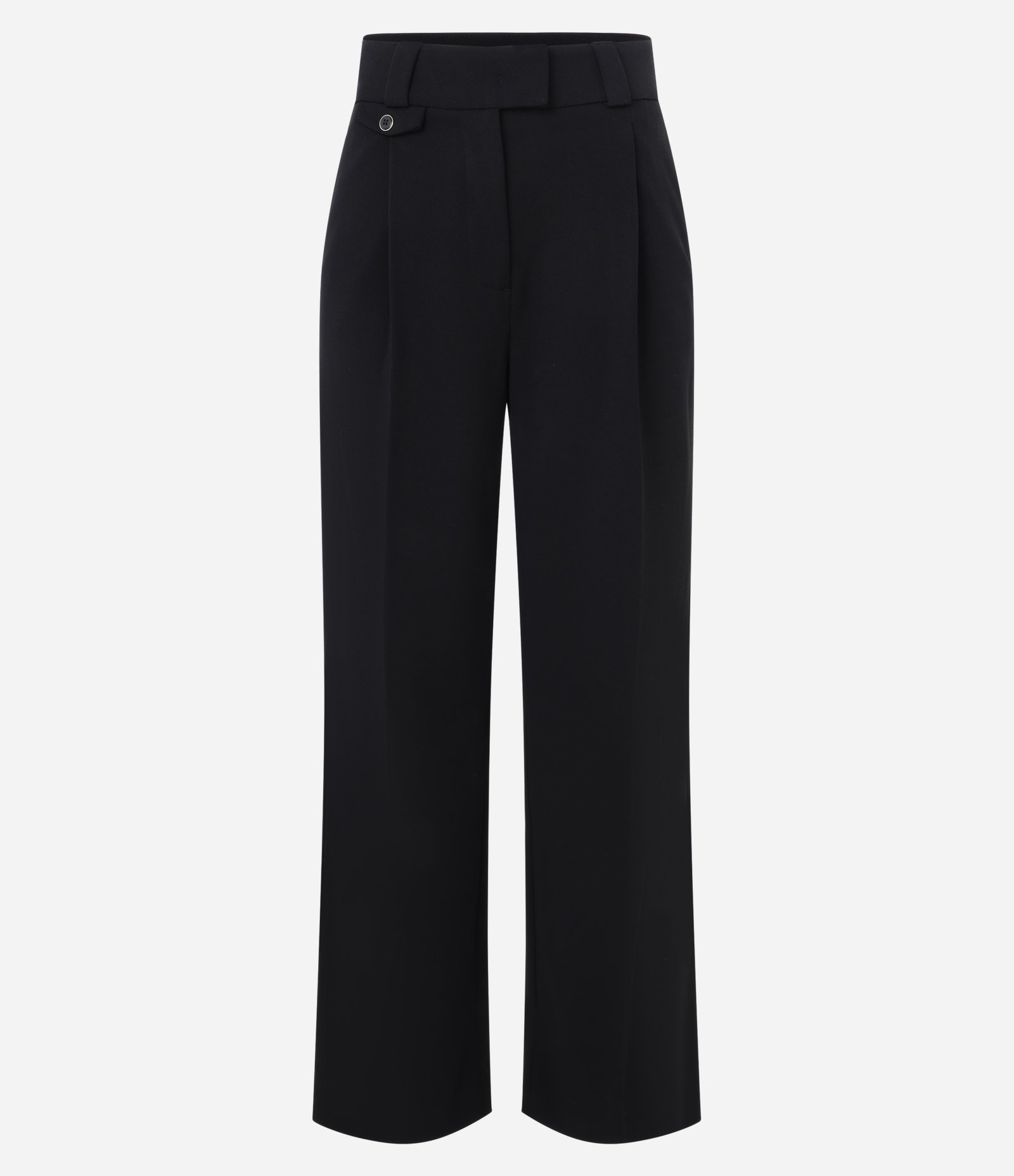 Calça Wide Alfaiataria em Crepe com Detalhe de Lapela Preto 5
