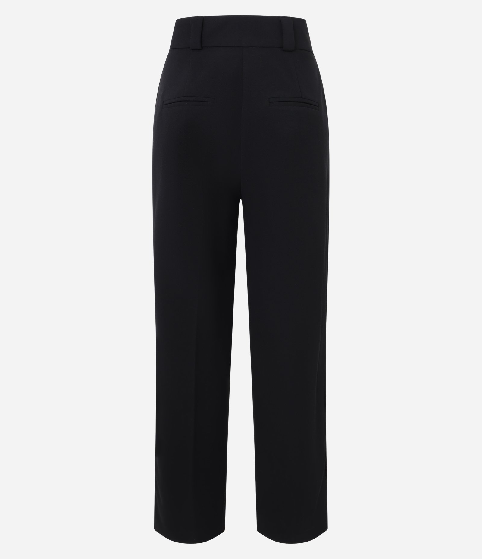 Calça Wide Alfaiataria em Crepe com Detalhe de Lapela Preto 6