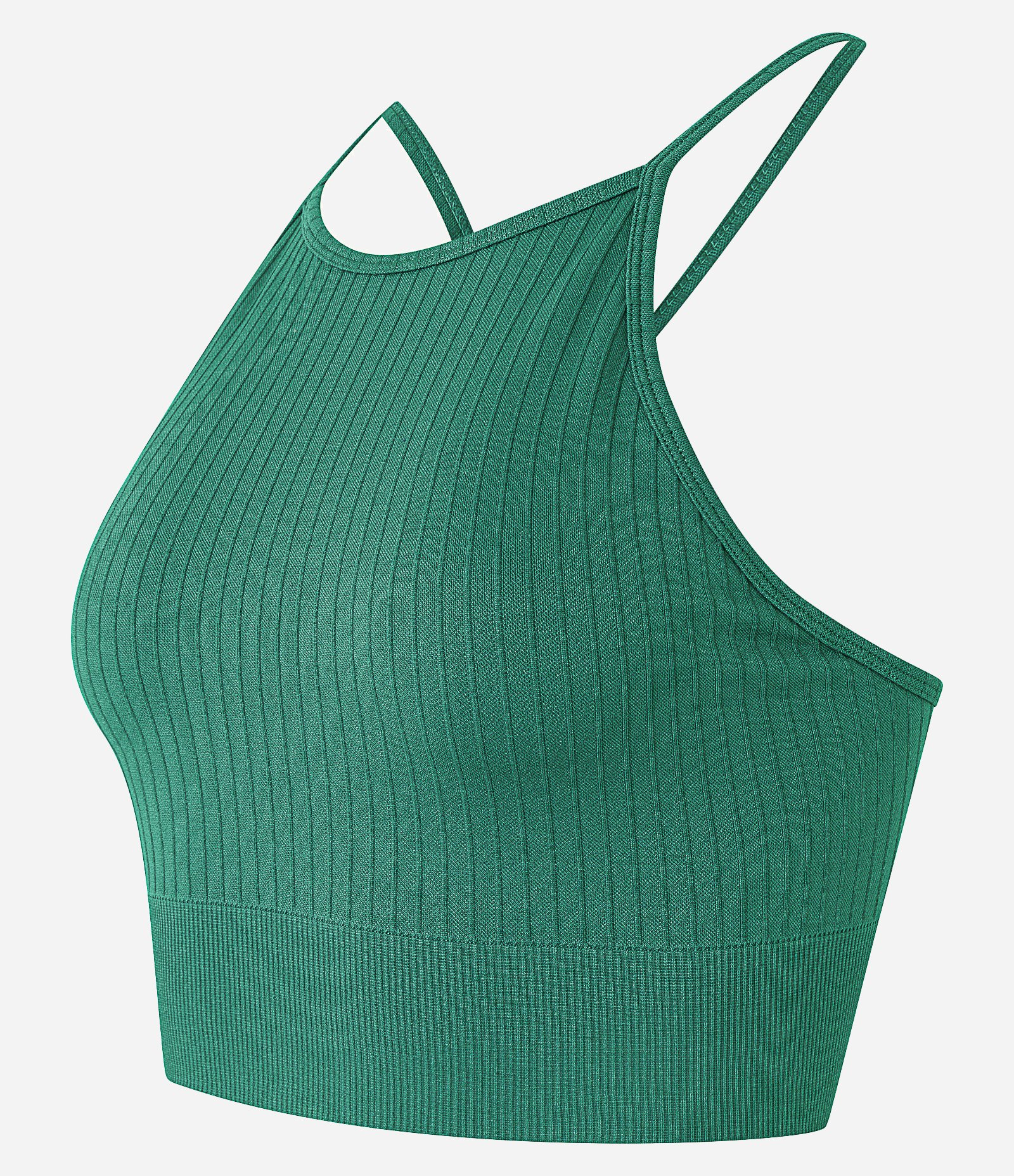 Top Esportivo em Poliamida com Textura Canelada sem Costura Verde 6