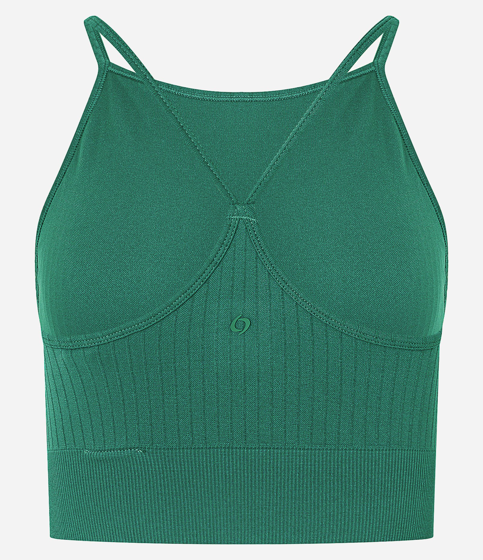 Top Esportivo em Poliamida com Textura Canelada sem Costura Verde 7