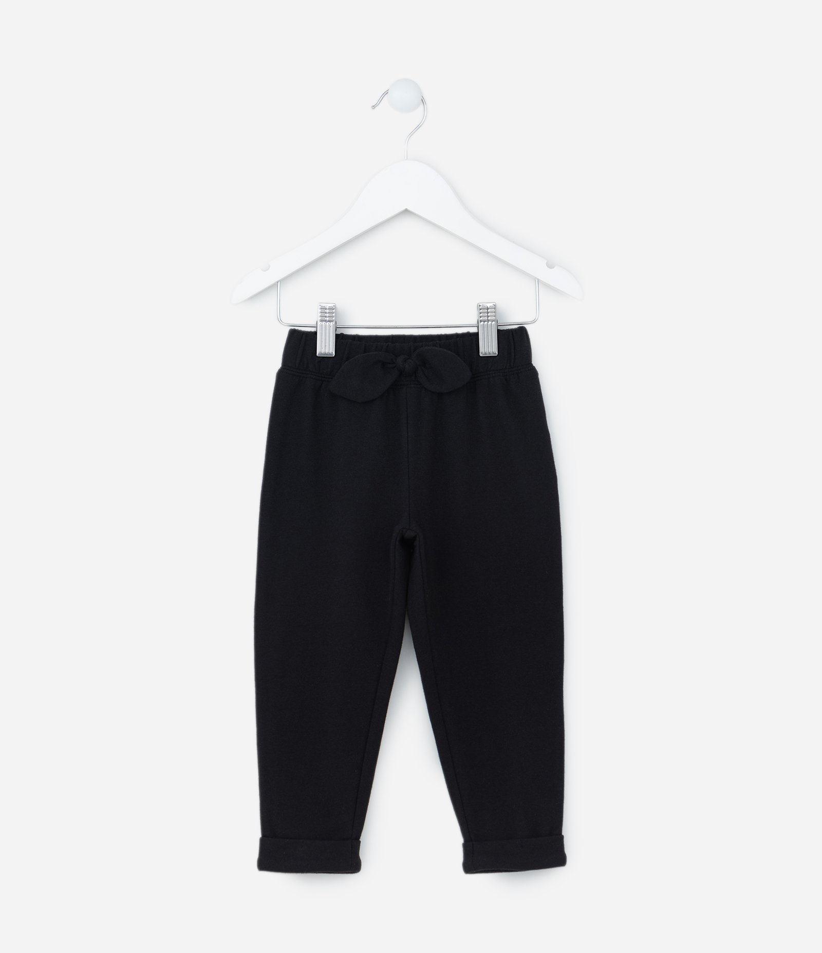 Calça Jogger Infantil com Lacinho Aplicado - Tam 1 a 5 Anos Preto 1