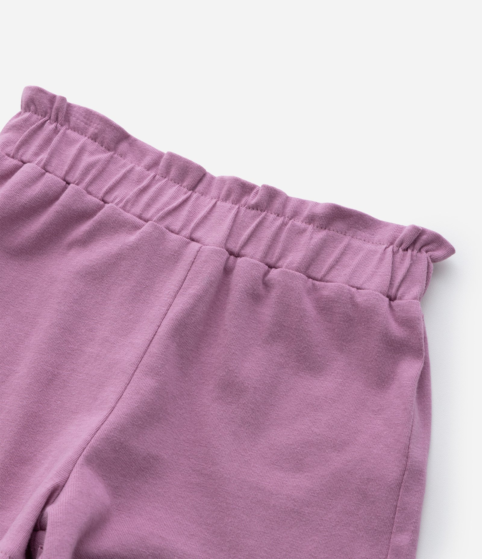Short Infantil Cós Elástico e Babadinho na Barra Estampado por Flor - Tam 1 a 5 Anos Roxo 5