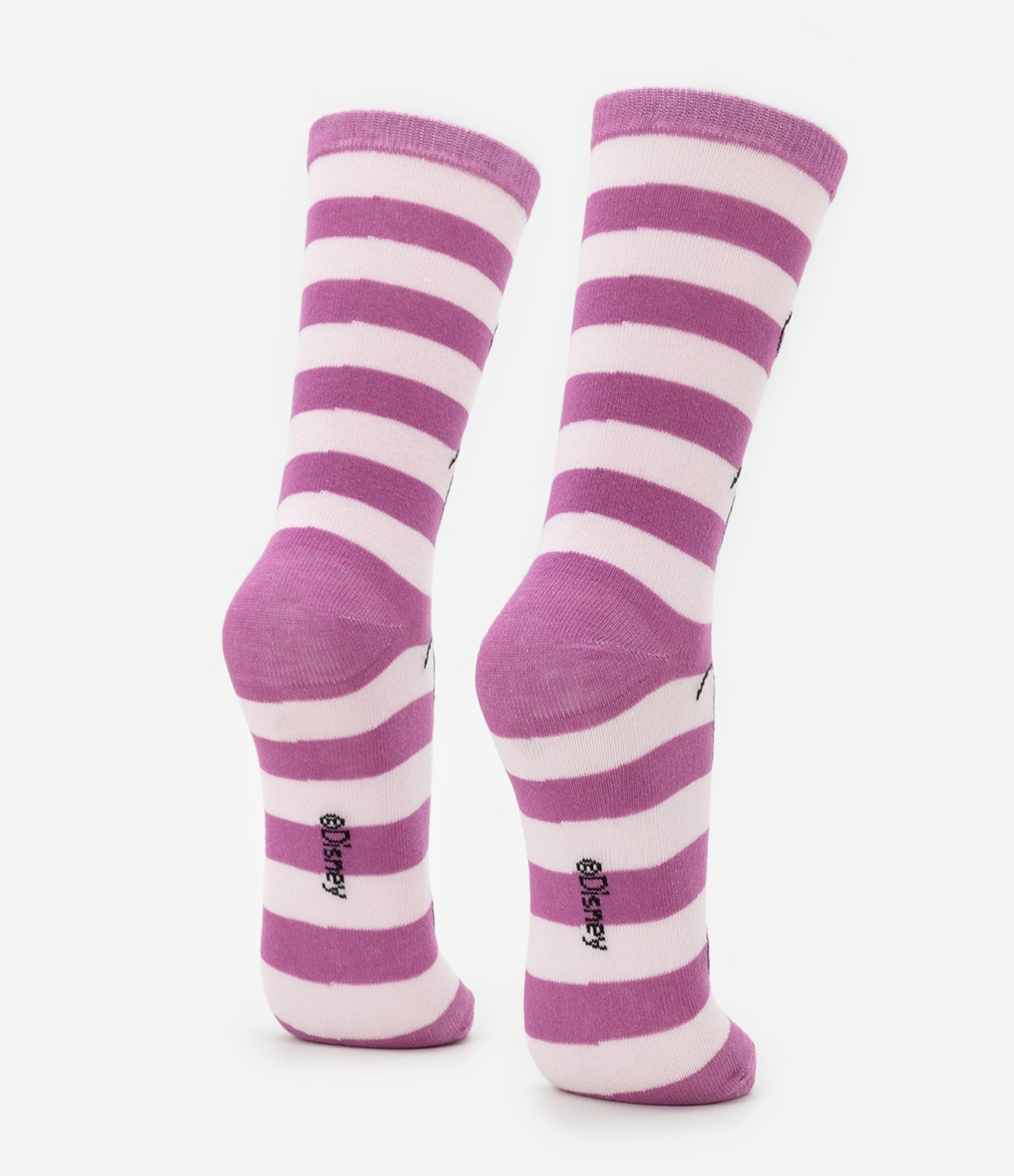 Meia Cano Alto Listrada com o Gato da Alice no Pais das Maravilhas Rosa 3