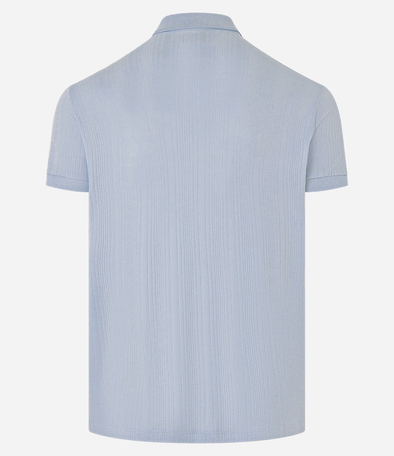 Camiseta Polo Slim em Algodão com Botões e Textura Riscada Azul 2