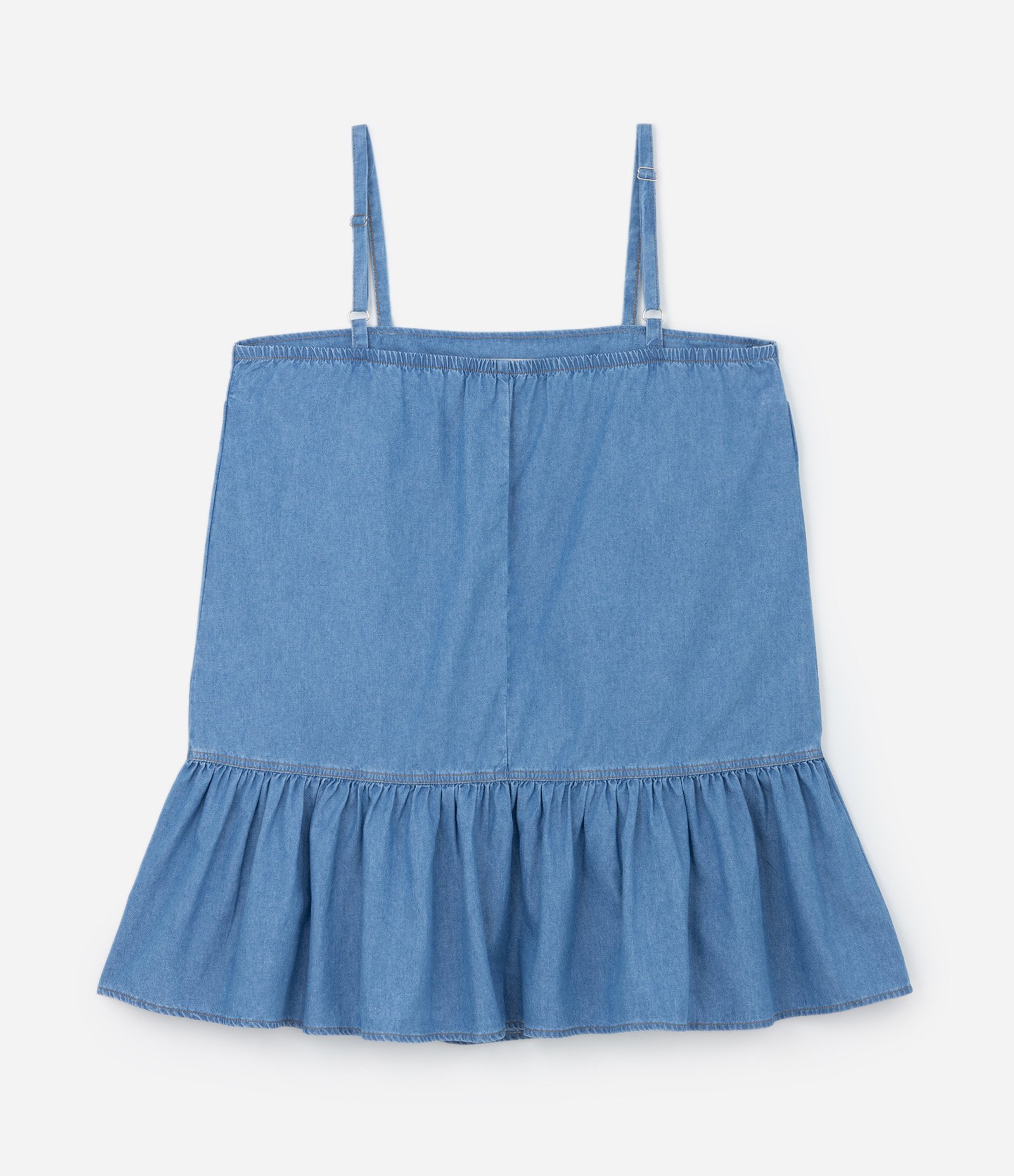 Vestido Curto em Jeans Leve com Laços Curve & Plus Size Azul 6