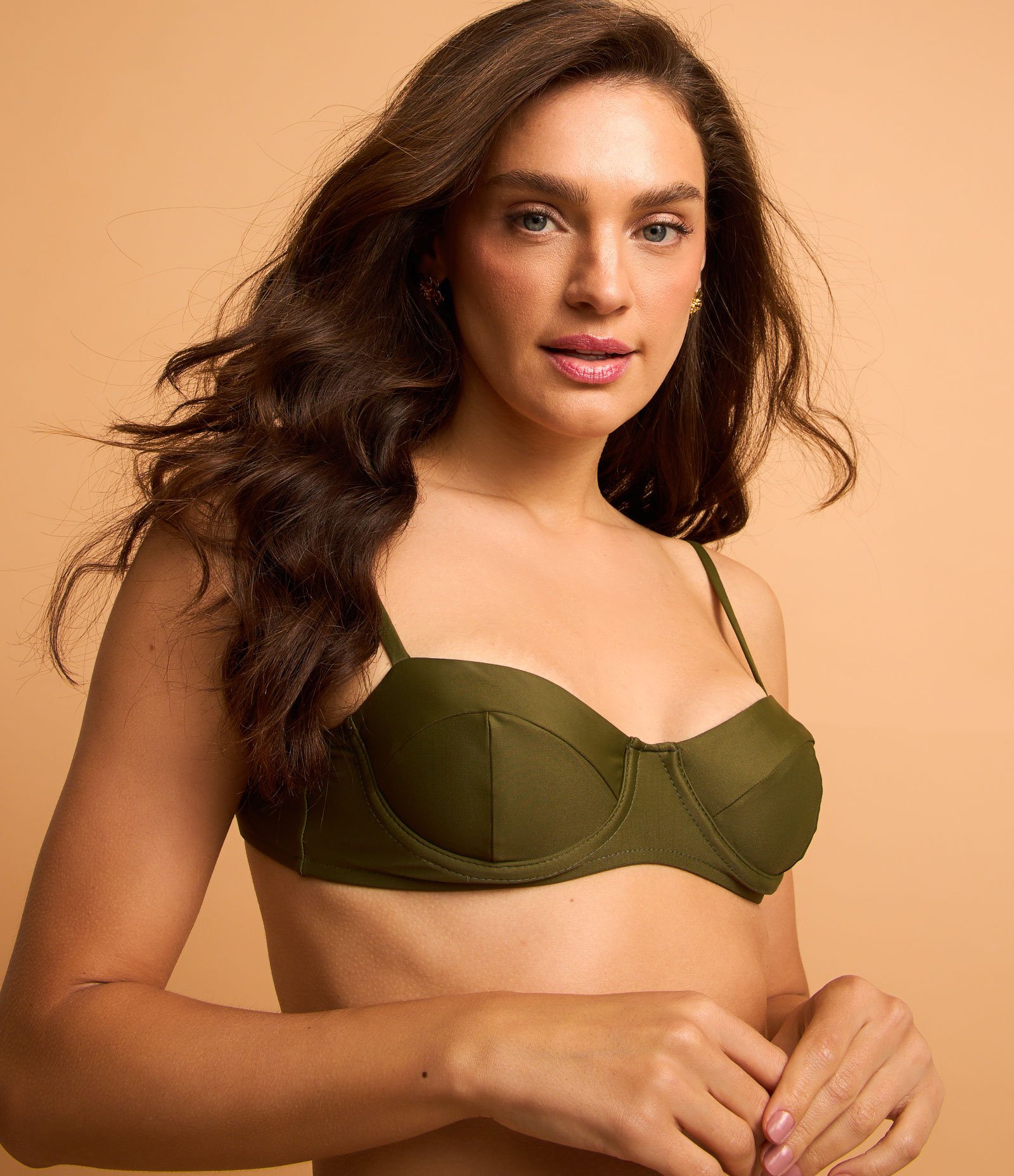 Biquíni Top Meia Taça em Poliamida Verde 1