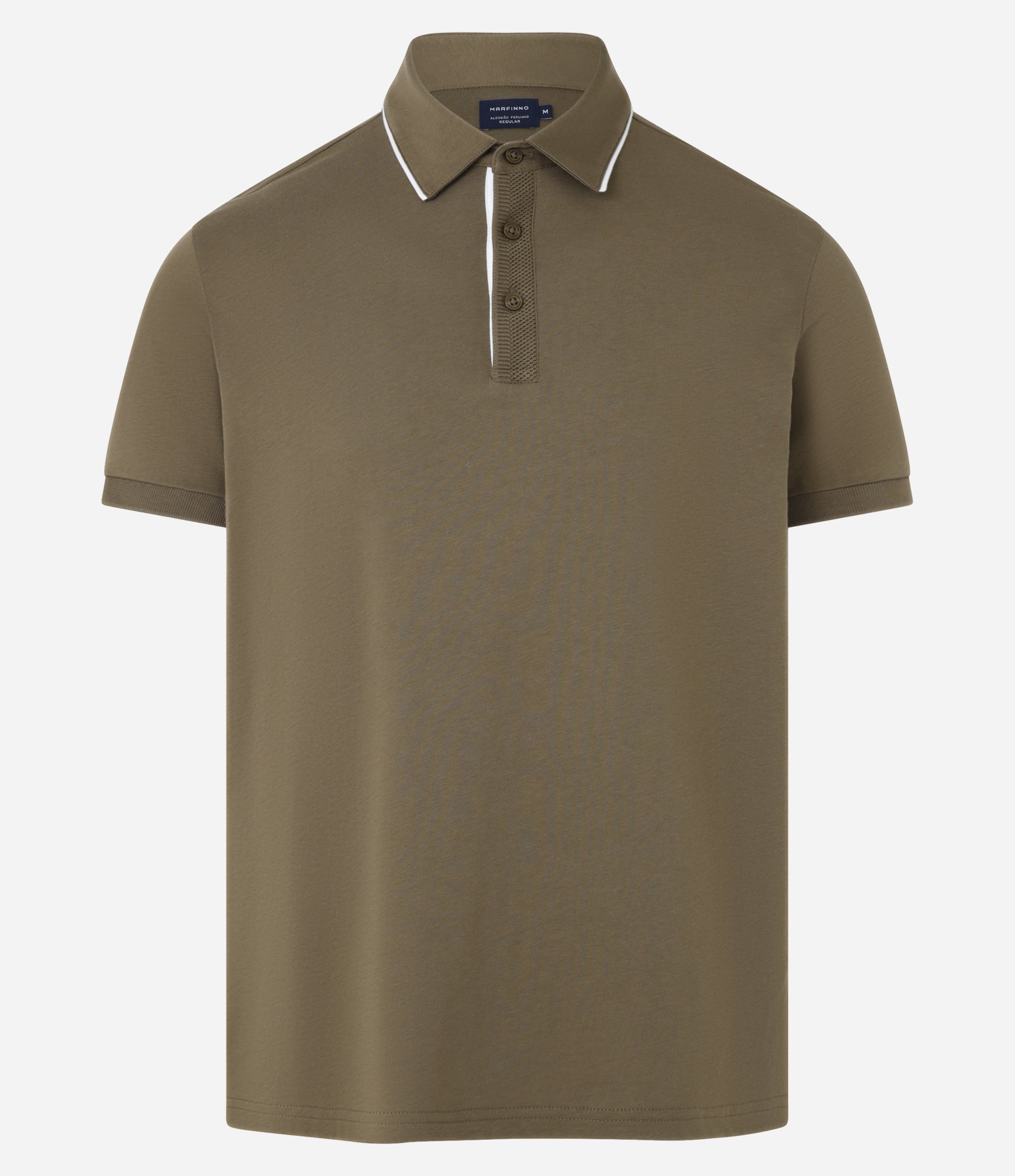 Camisa Polo Regular em Algodão Peruano com Detalhe Contrastante na Gola Verde 4