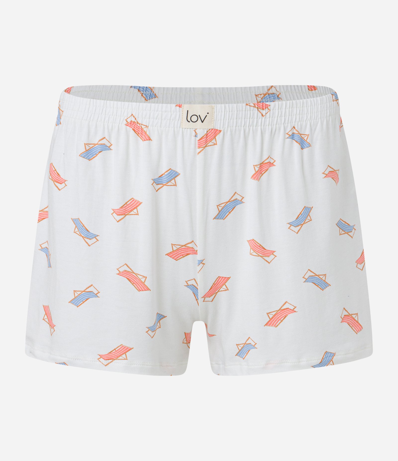 Pijama Short Doll em Viscose com Blusa Texturizada e Short Estampa Cadeiras Azul/ Branco 8