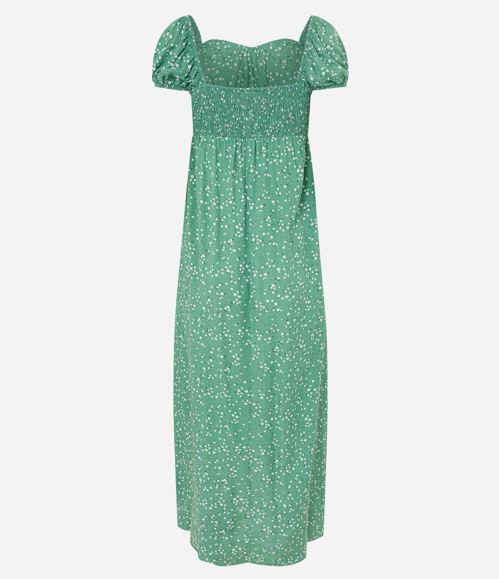 Vestido New Midi em Viscose Floral Liberty e Manga Bufante Verde 6