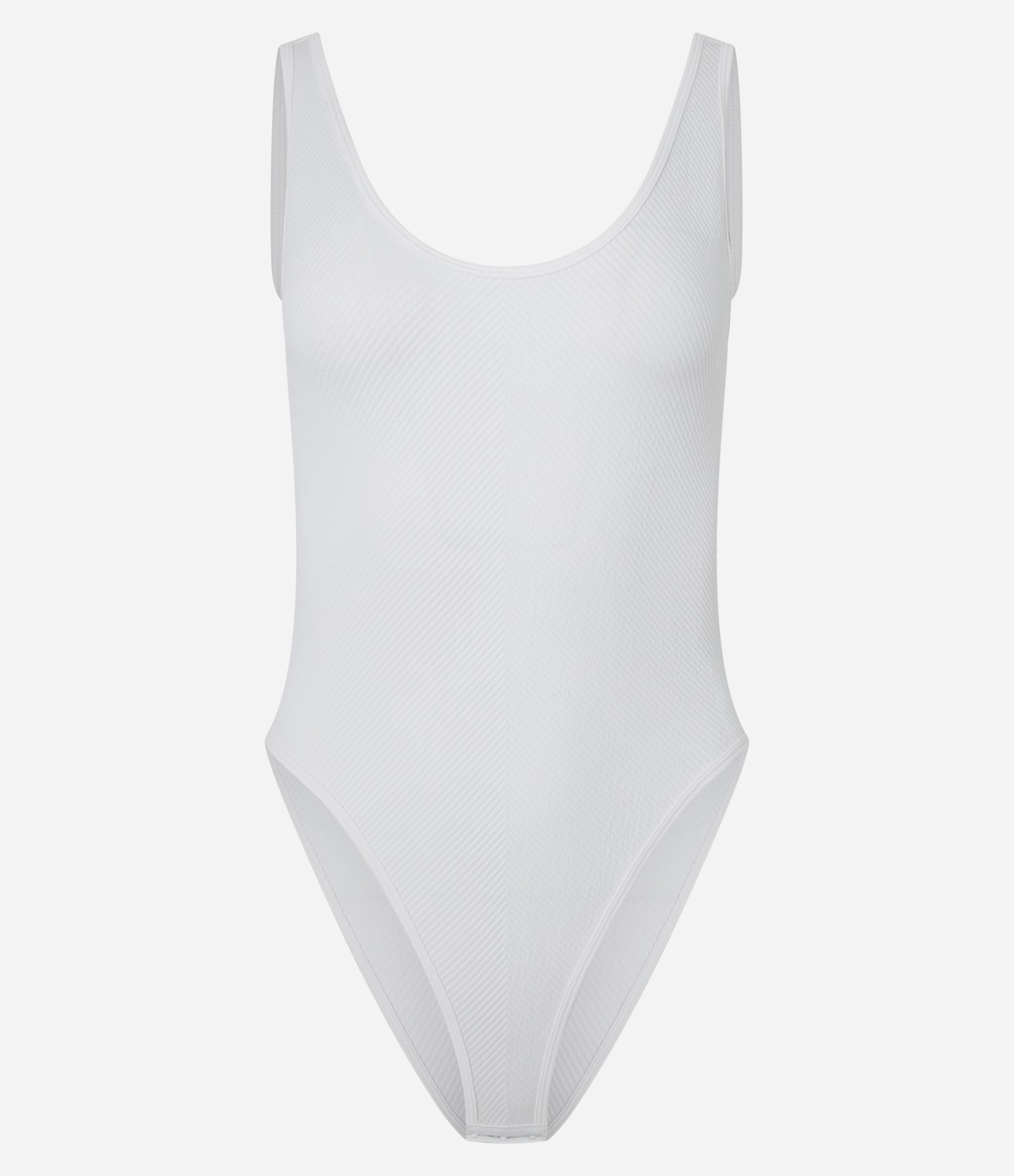 Body Regular Texturizado em Seamless com Alça Larga Branco Neve 1