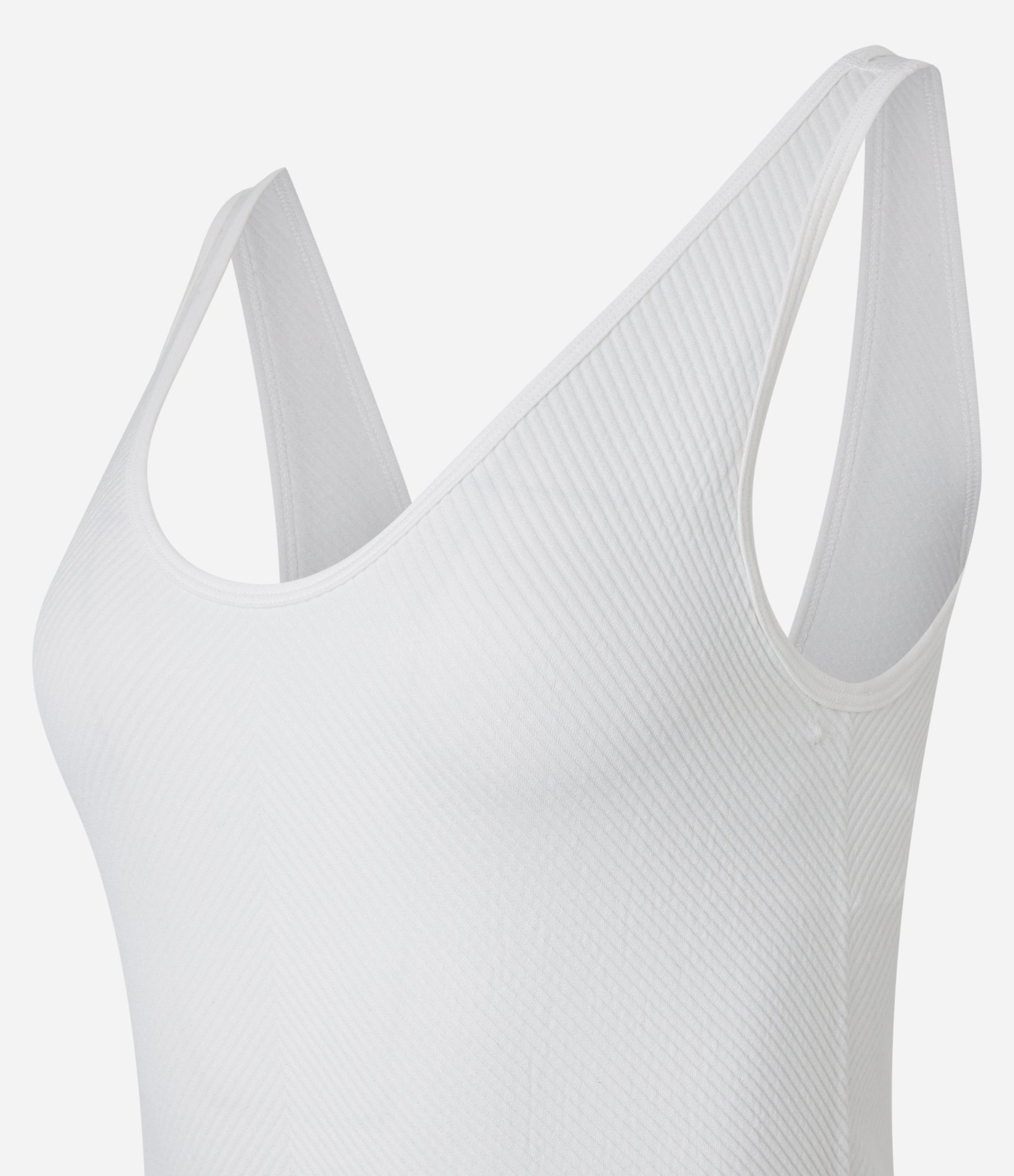 Body Regular Texturizado em Seamless com Alça Larga Branco Neve 2