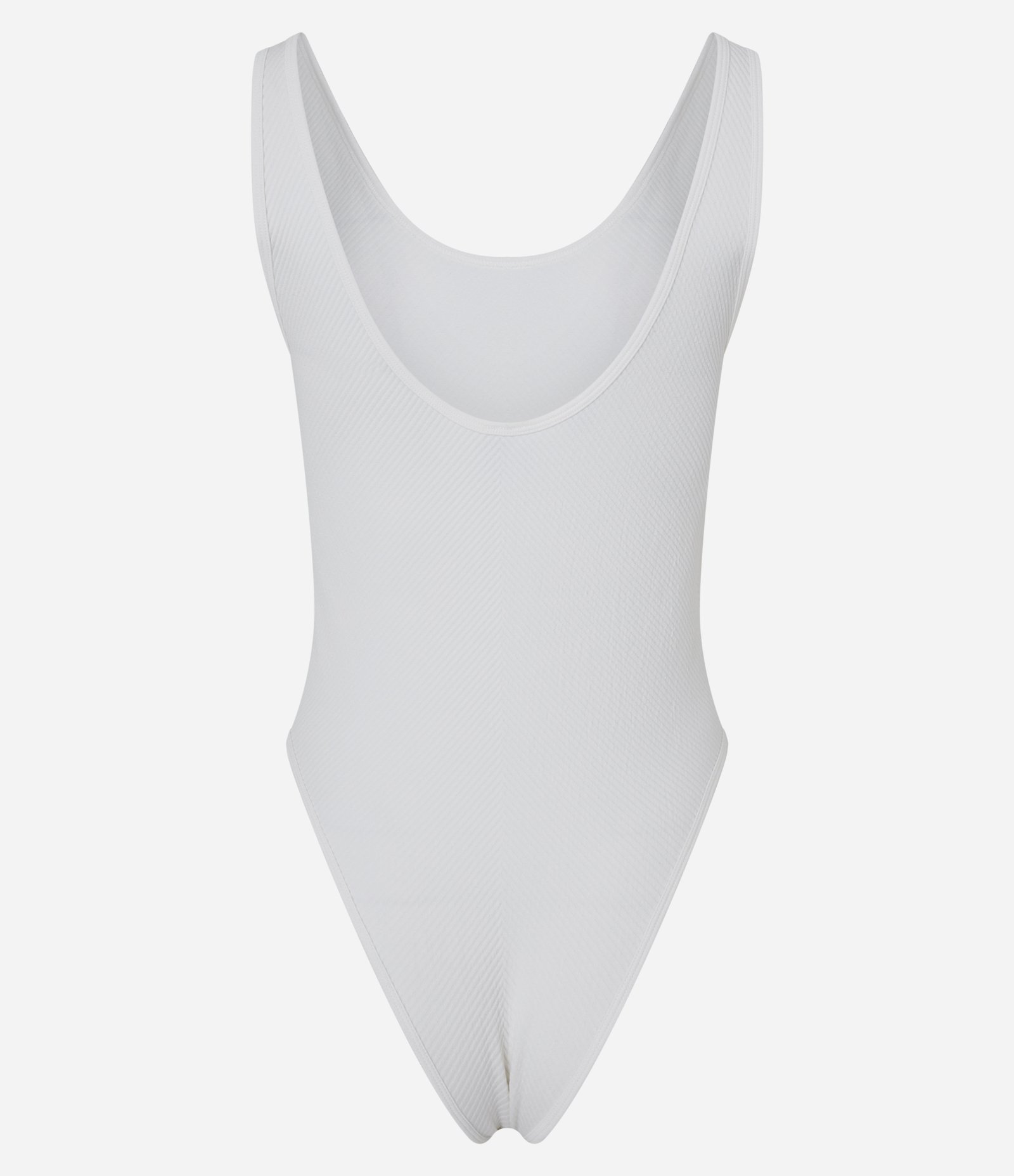 Body Regular Texturizado em Seamless com Alça Larga Branco Neve 3