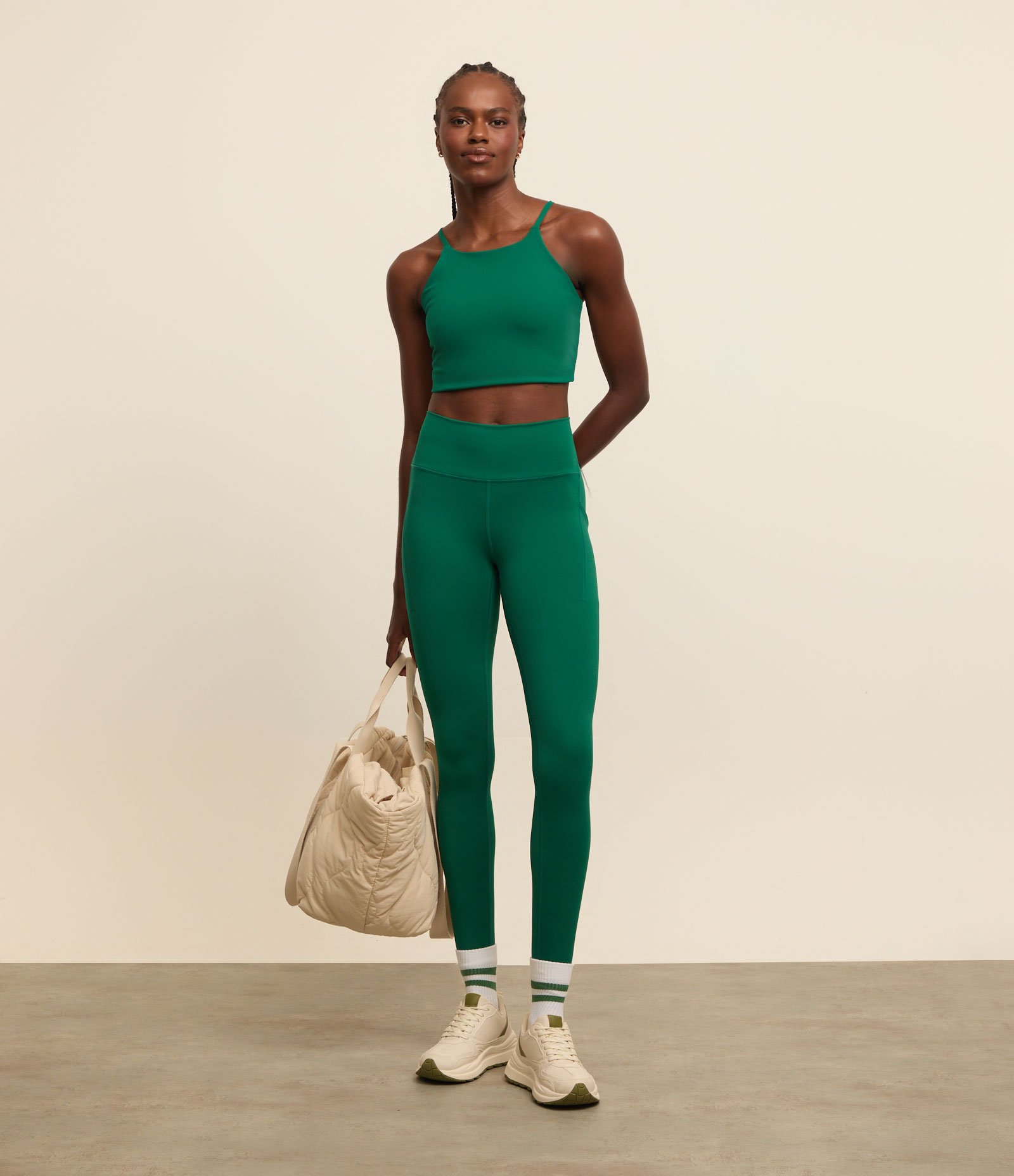 Calca Legging Esportiva em Microfibra com Bolsos Verde 1