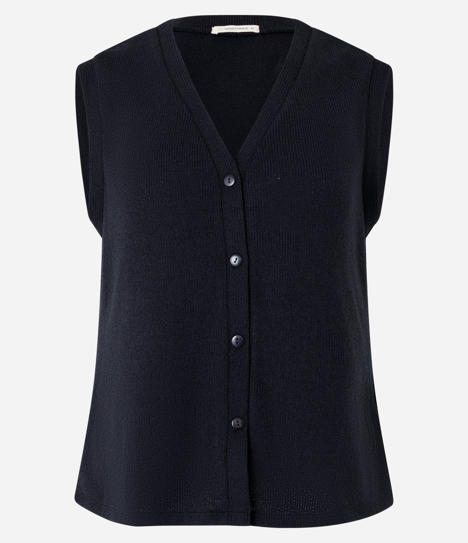 Blusa Alongada e Texturizada com Botões Preto 5