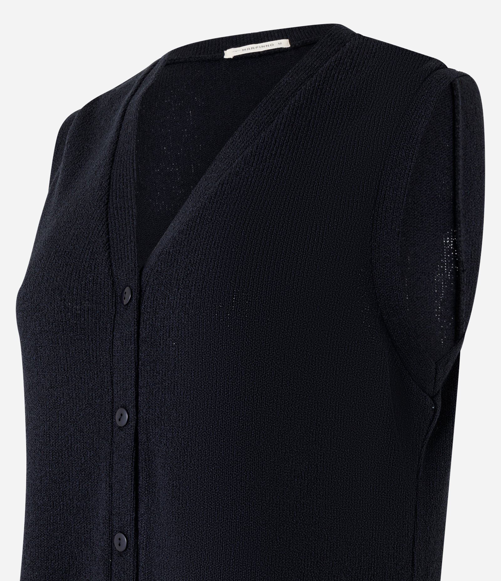 Blusa Alongada e Texturizada com Botões Preto 6