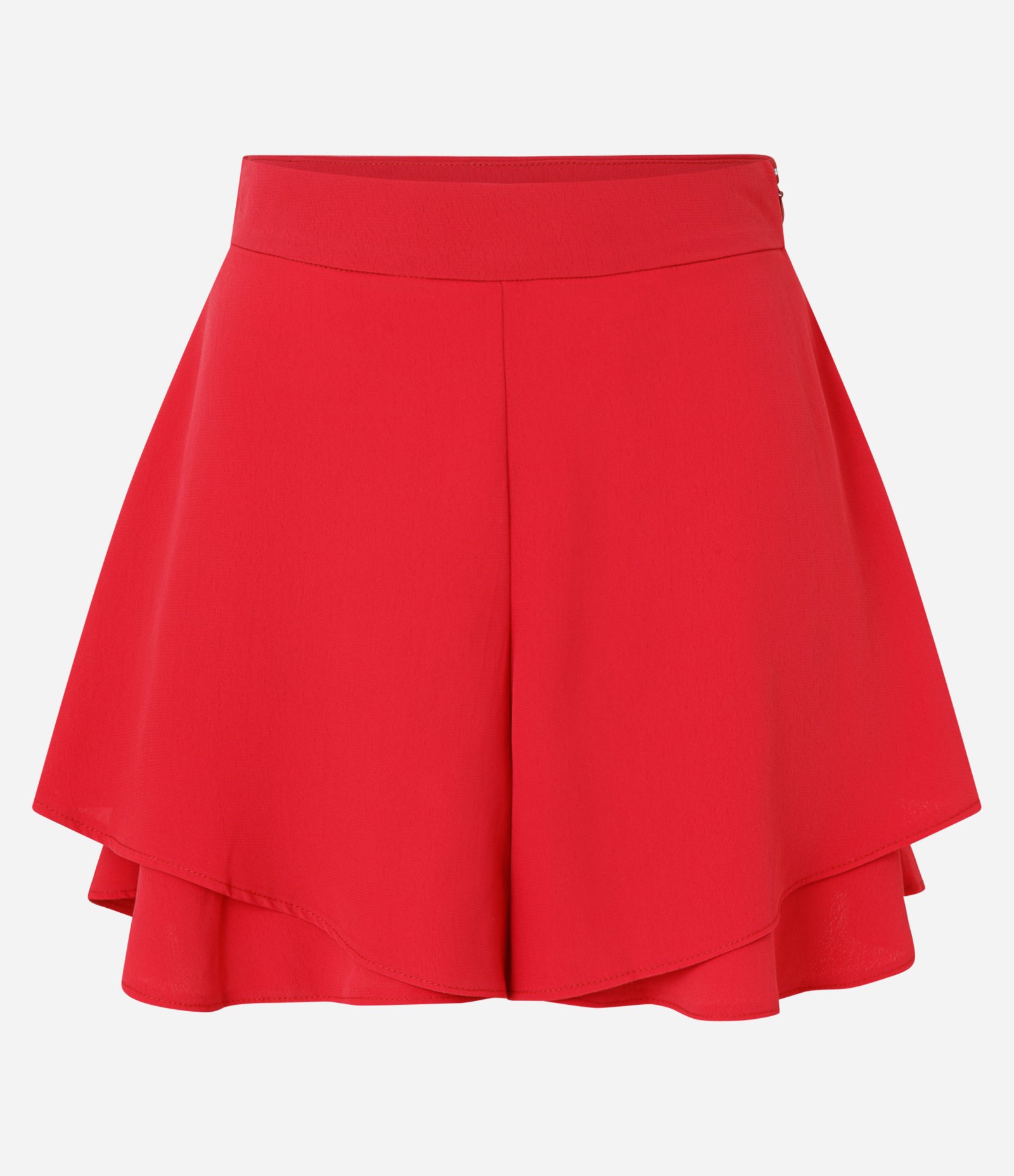 Short Curto em Crepe com Babadinhos Vermelho 5