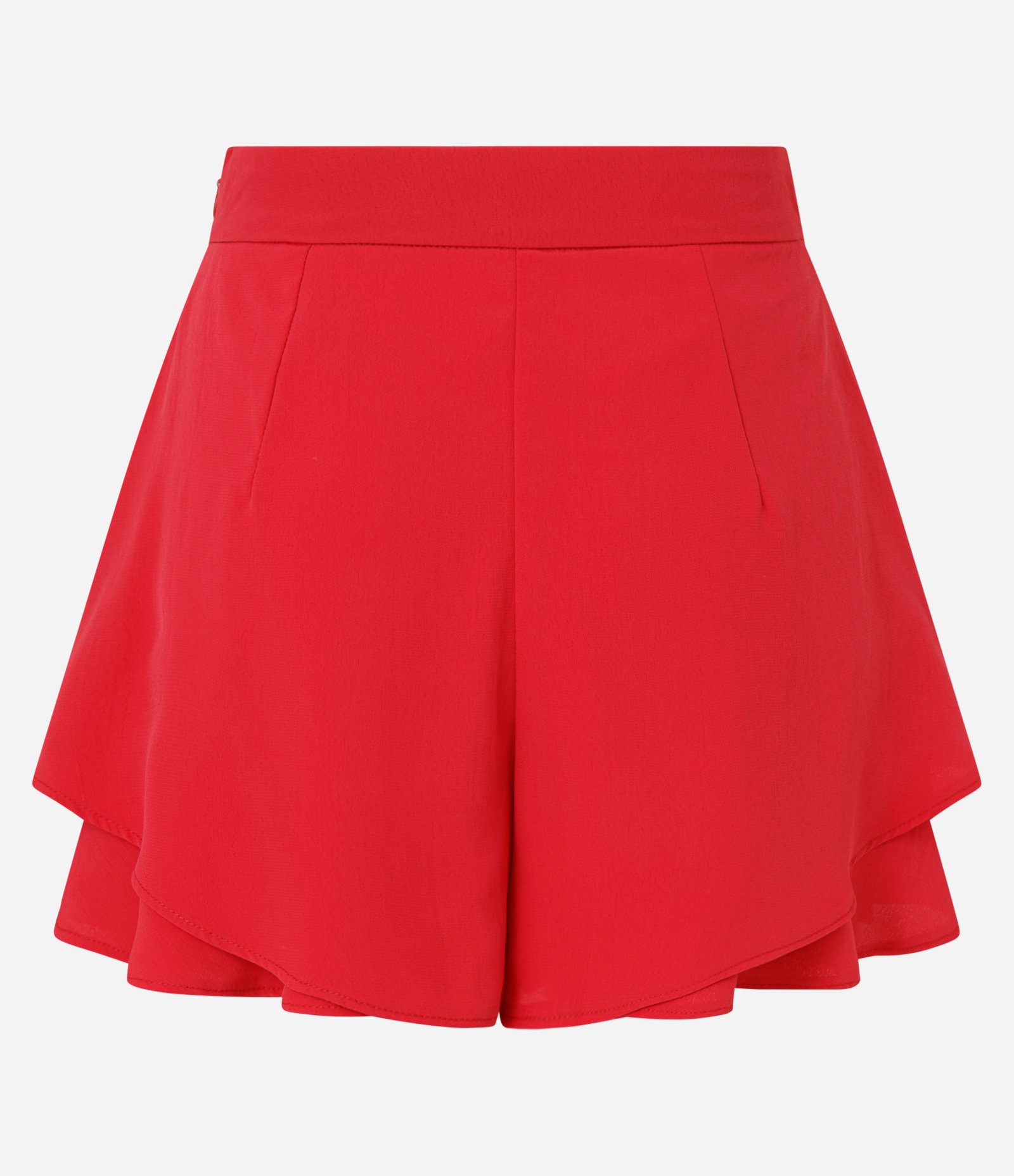 Short Curto em Crepe com Babadinhos Vermelho 6
