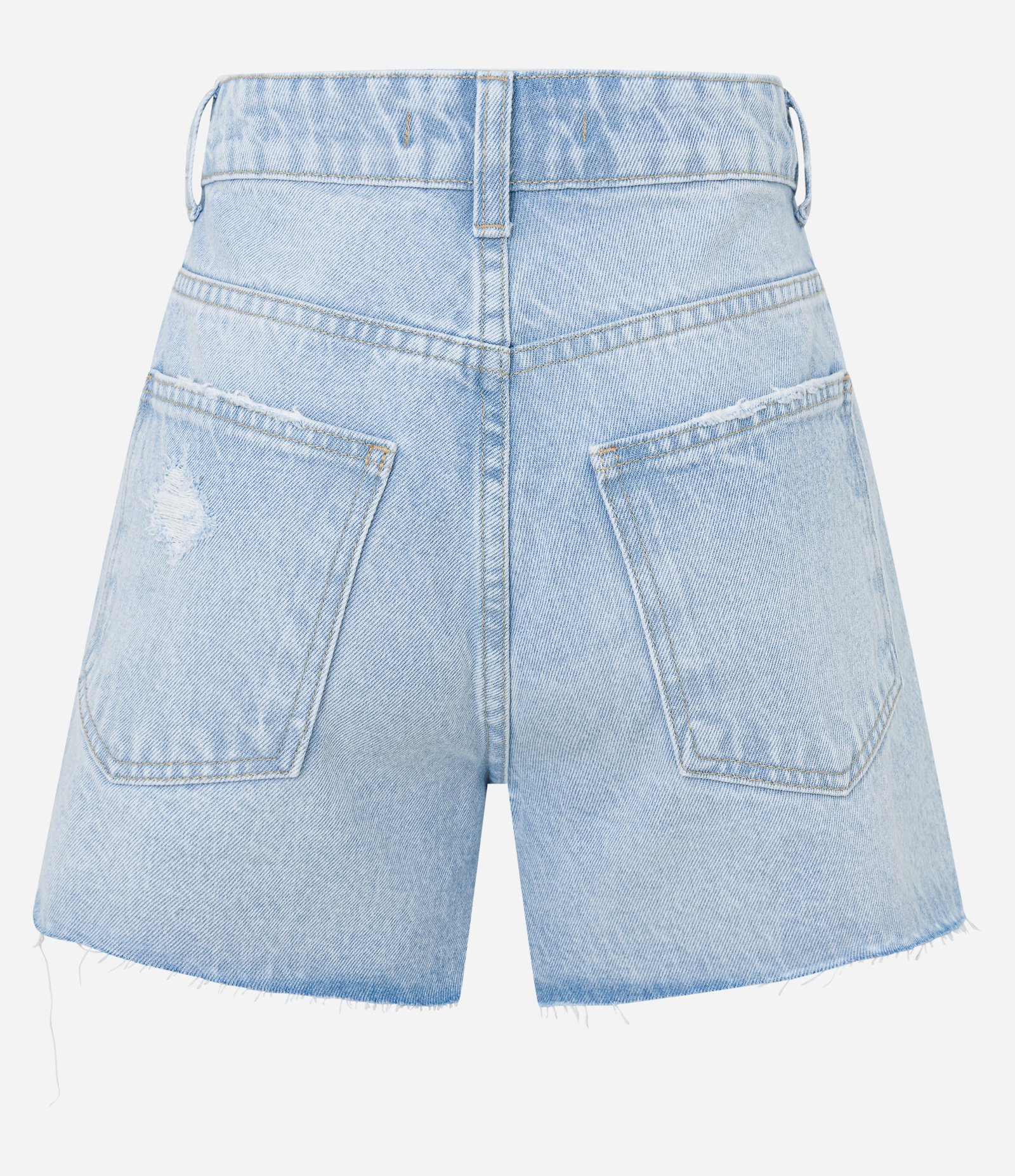 Short em Jeans com Barra Cortada com Rasgos Azul 6
