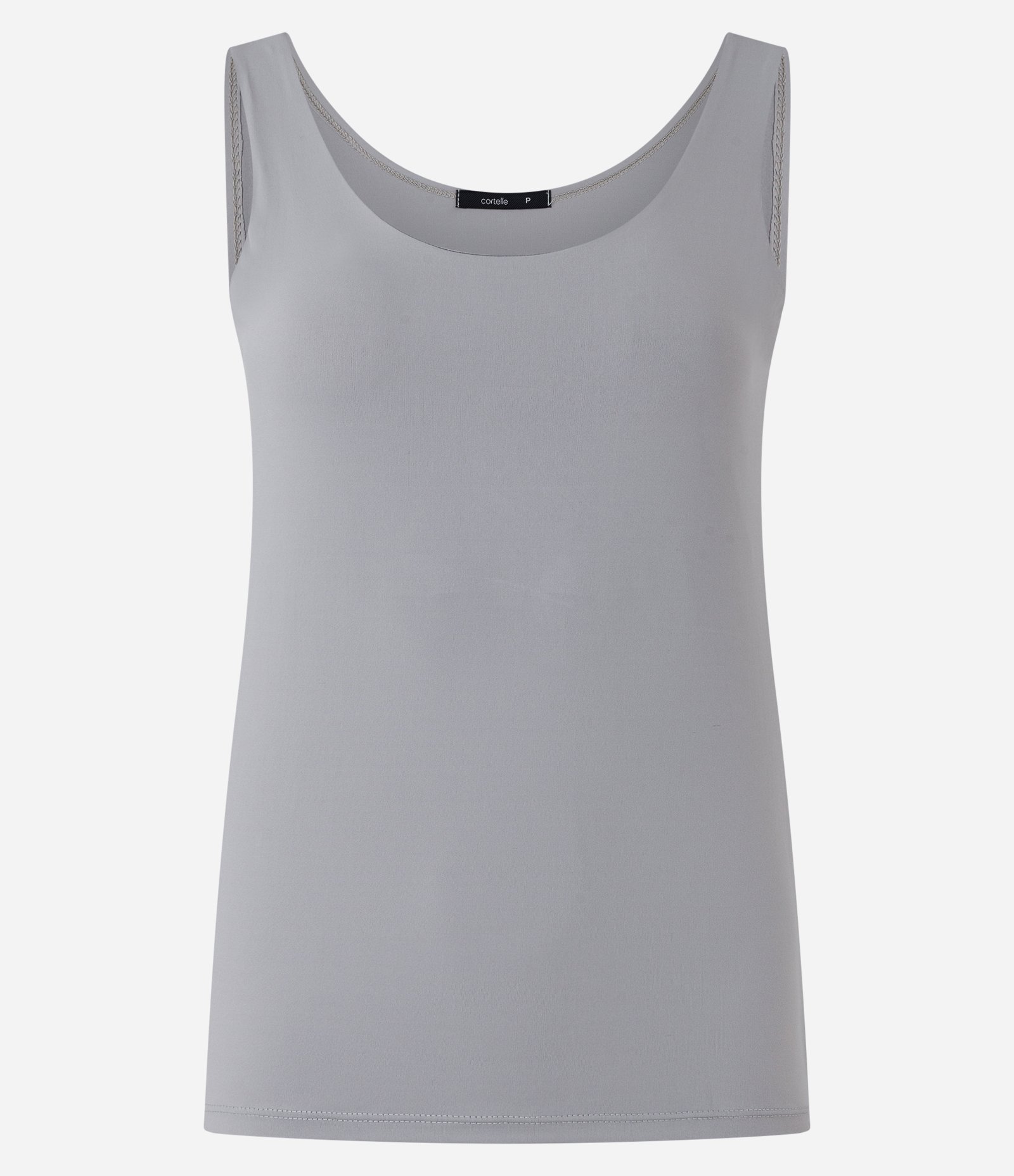 Blusa em Poliamida com Decote U e Alça Larga Cinza 5