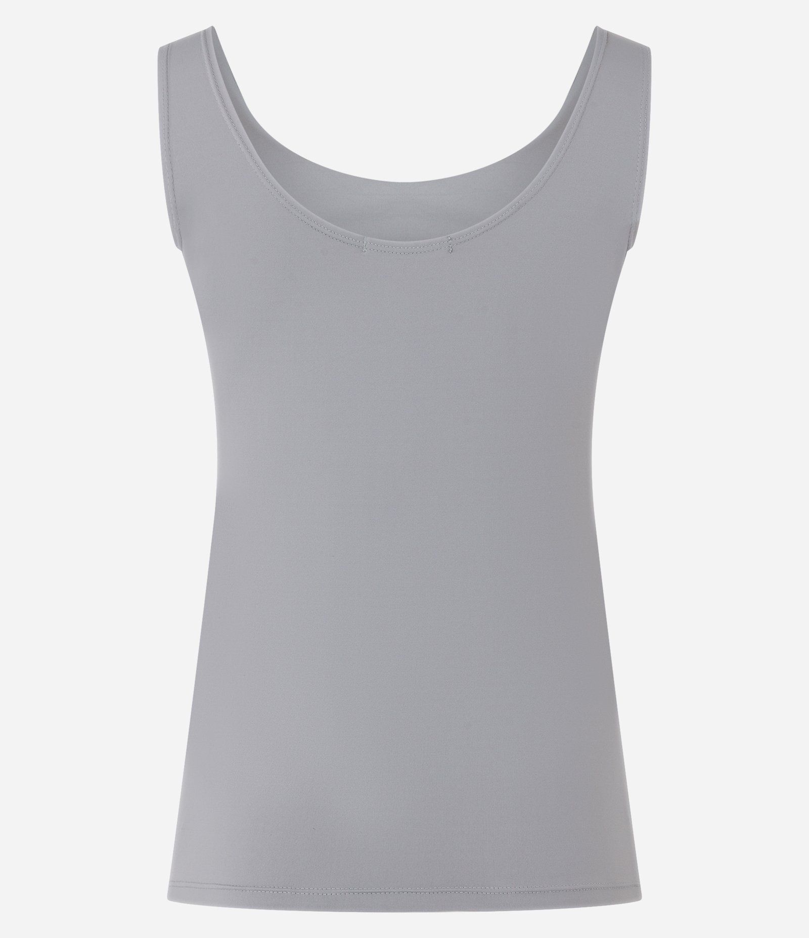 Blusa em Poliamida com Decote U e Alça Larga Cinza 6