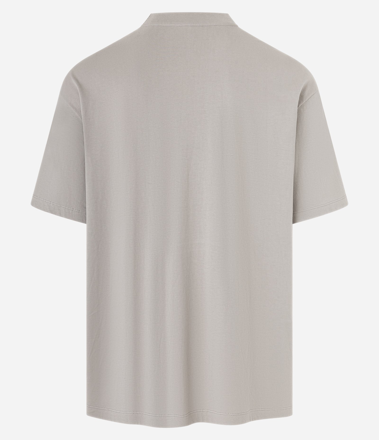 Camiseta Relaxed em Algodão com Gola Canelada Cinza 2