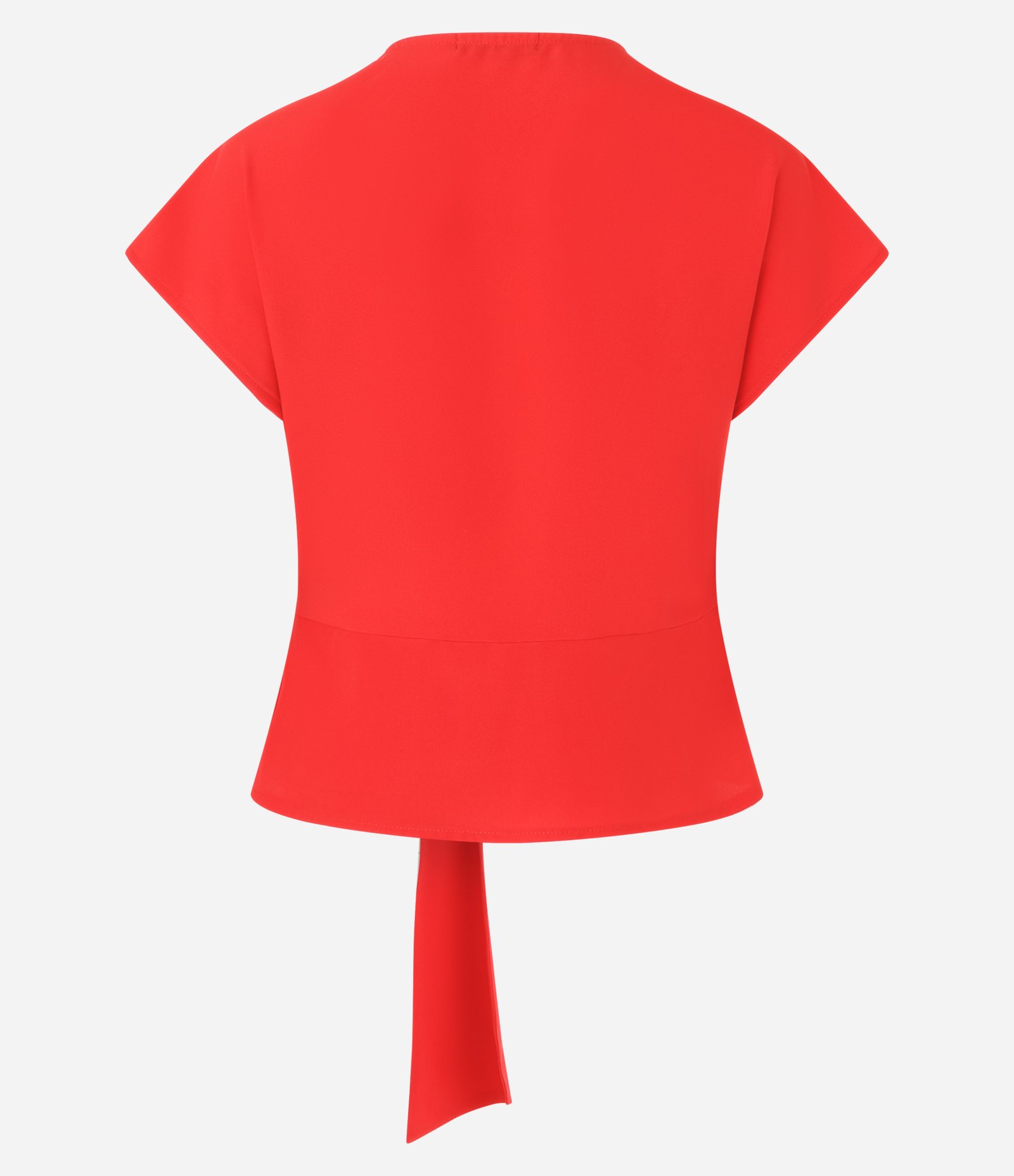 Blusa Acetinada com Decote V e Nó Frontal Vermelho 7