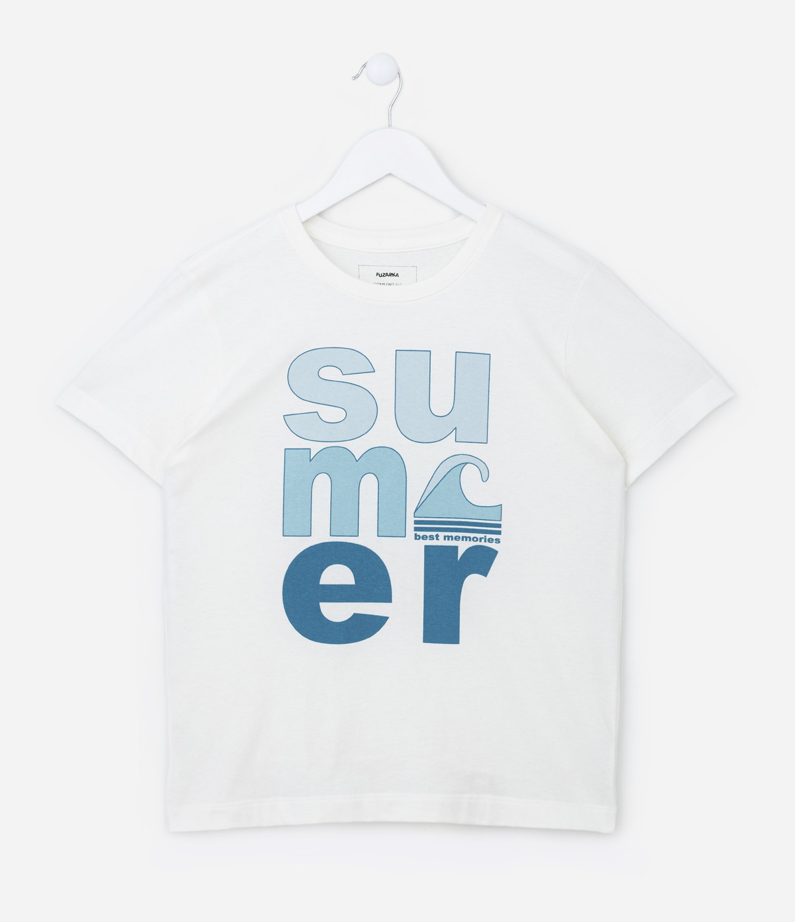 Camiseta Infantil em Algodão com Lettering Surf - Tam 5 a 14 Anos Branco Neve 1