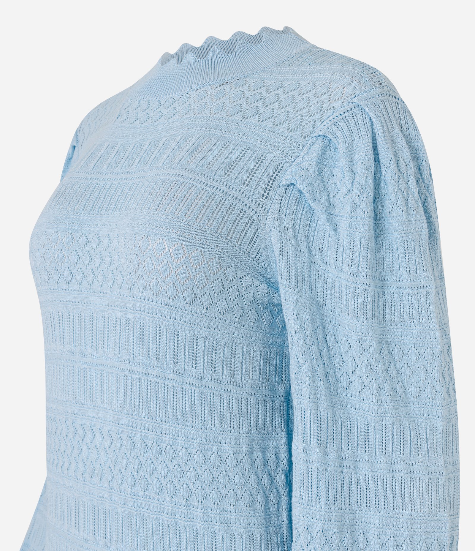 Suéter em Tricot com Pontos Diferenciados Azul 7