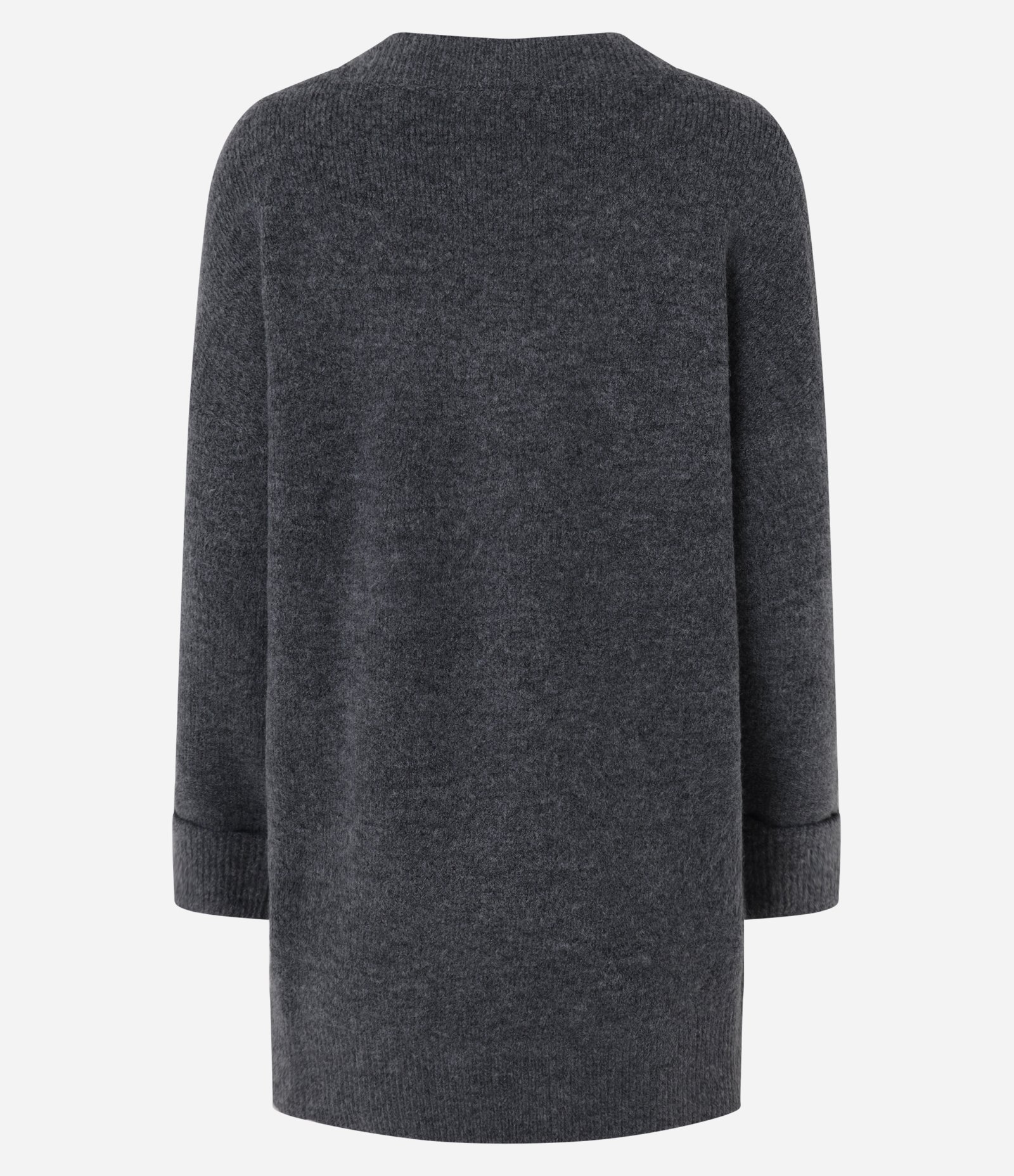 Cardigan Alongado em Tricô com Lã e Fundo Mescla Cinza 7