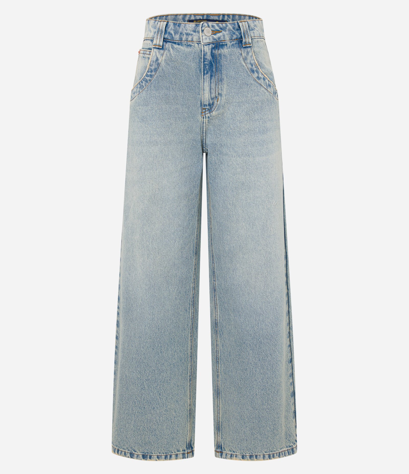 Calça Skater Jeans Dirty com Bolsos Azul 5