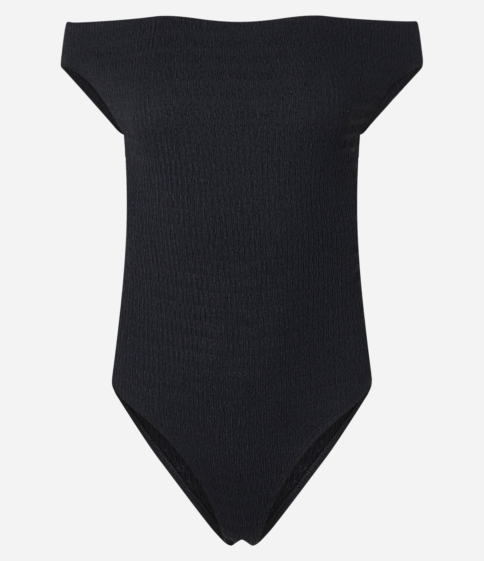 Body Texturizado com Decote Canoa Preto 6