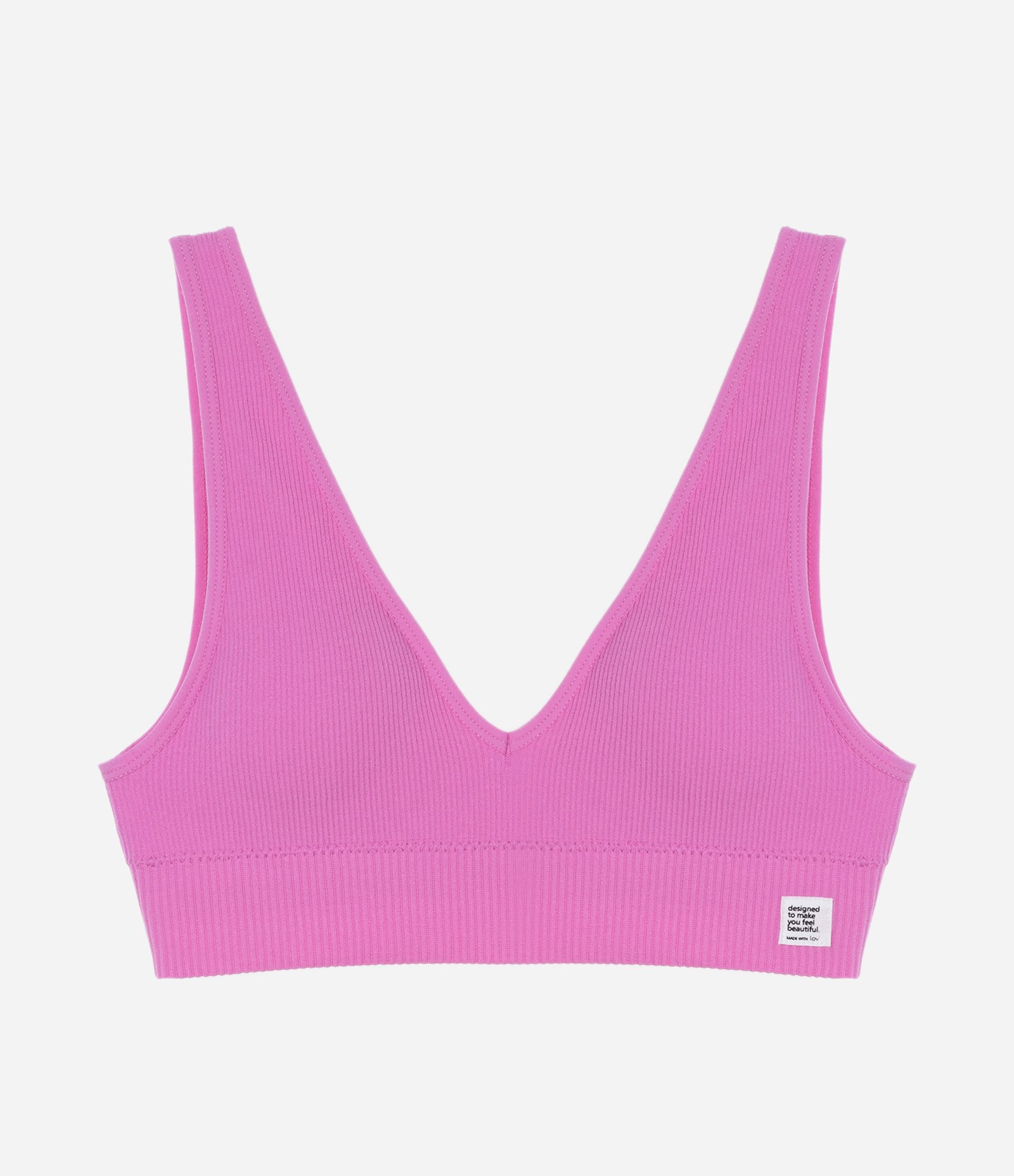 Sutiã Top com Bojo Removível e Sem Costura Rosa 5