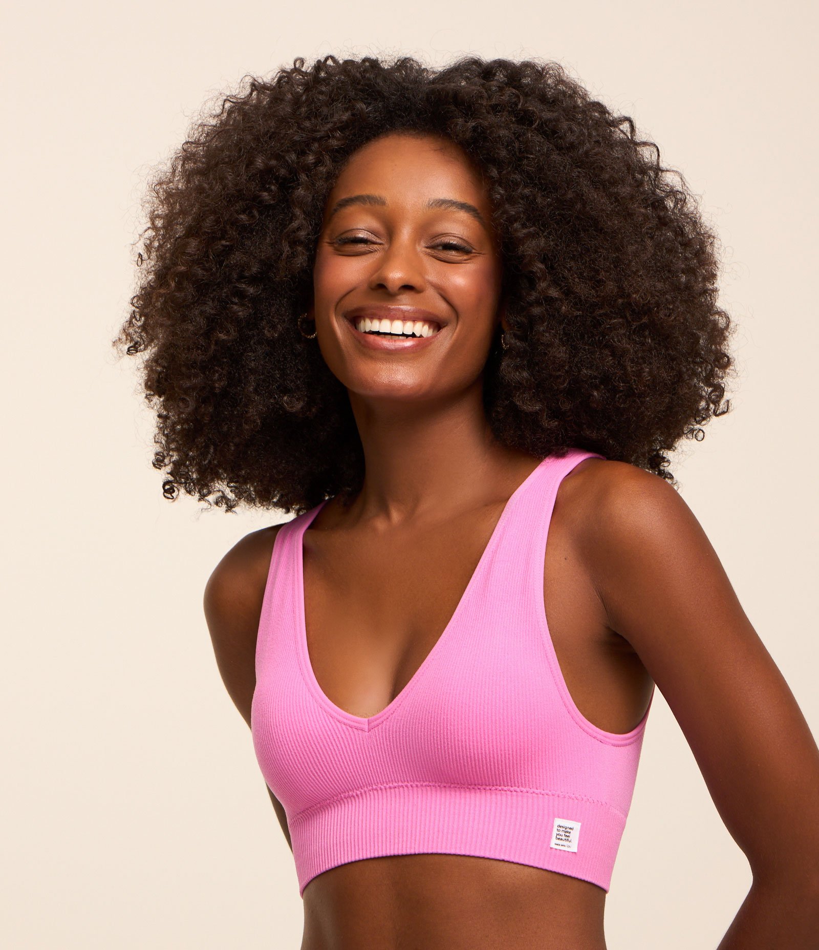 Sutiã Top com Bojo Removível e Sem Costura Rosa 1