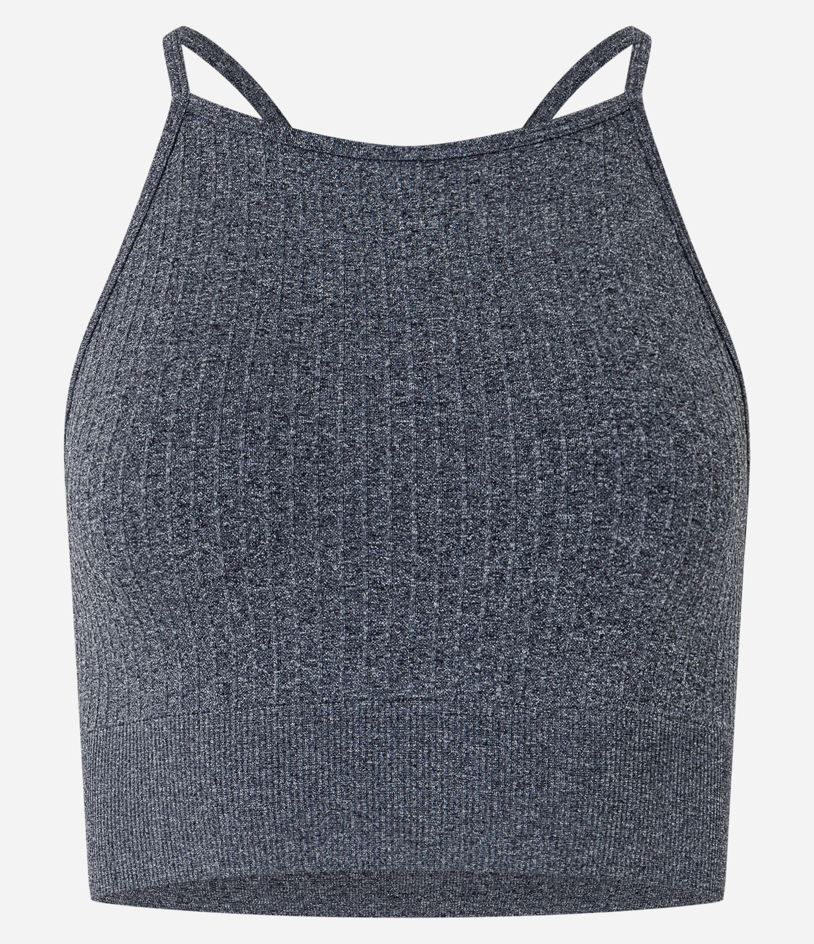Top Esportivo de Alça Seamless com Textura Canelada Cinza 4