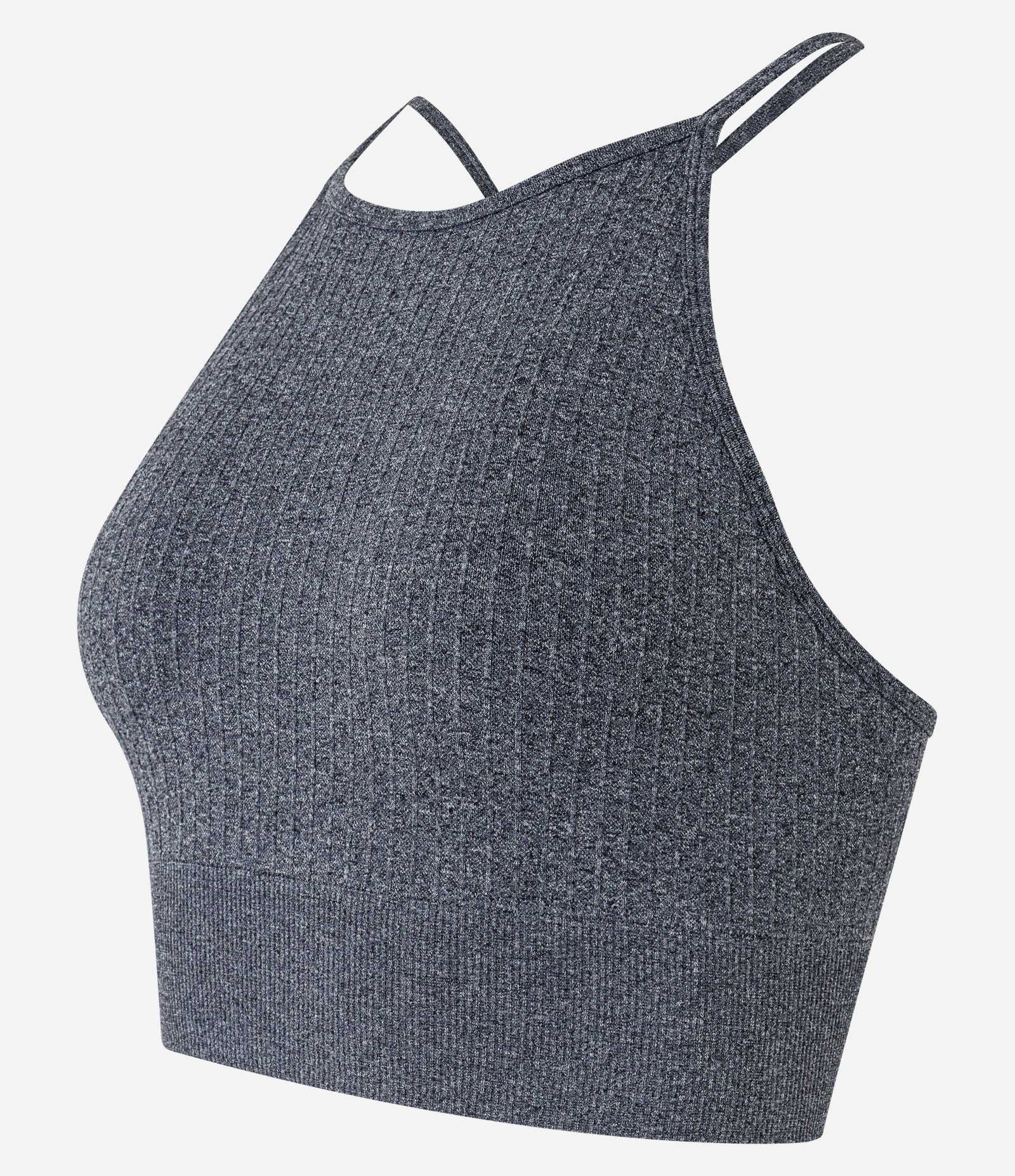 Top Esportivo de Alça Seamless com Textura Canelada Cinza 5