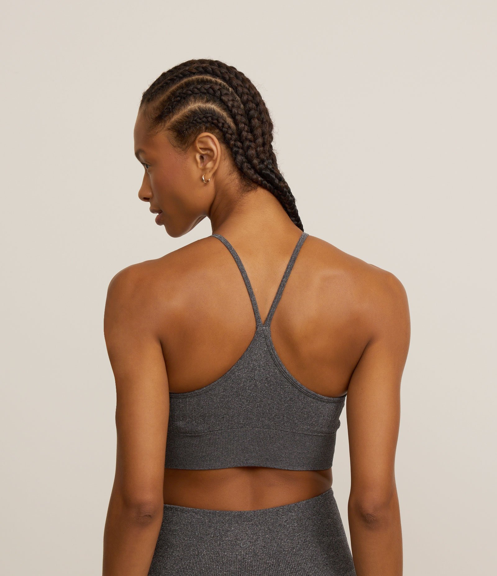 Top Esportivo de Alça Seamless com Textura Canelada Cinza 3