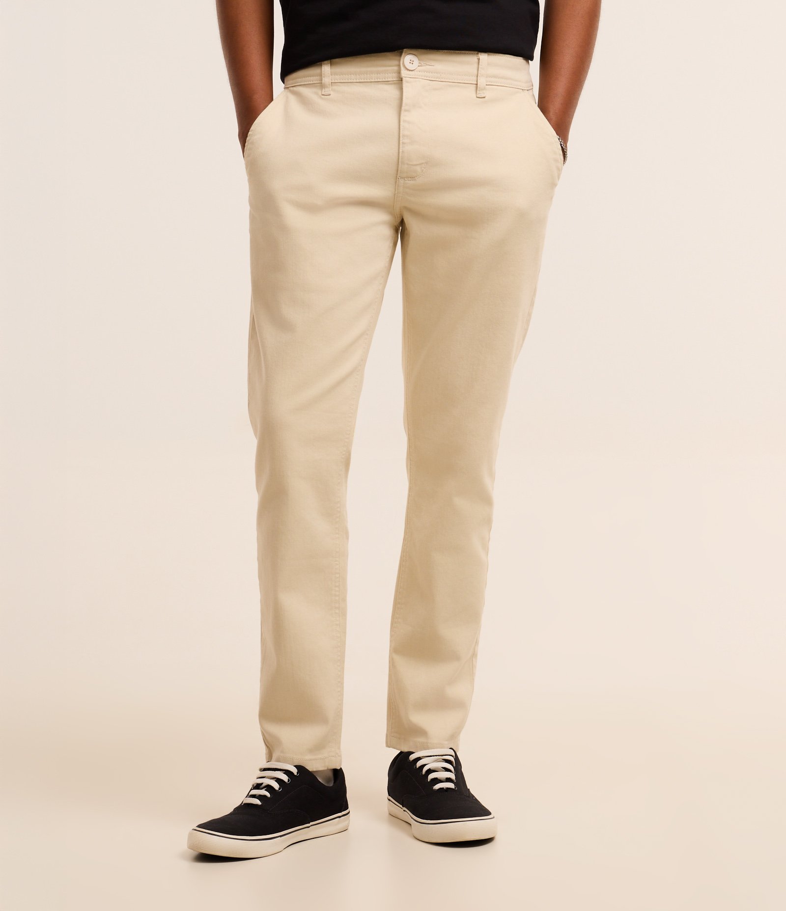 Calça Skinny em Sarja com Elastano Bege 2