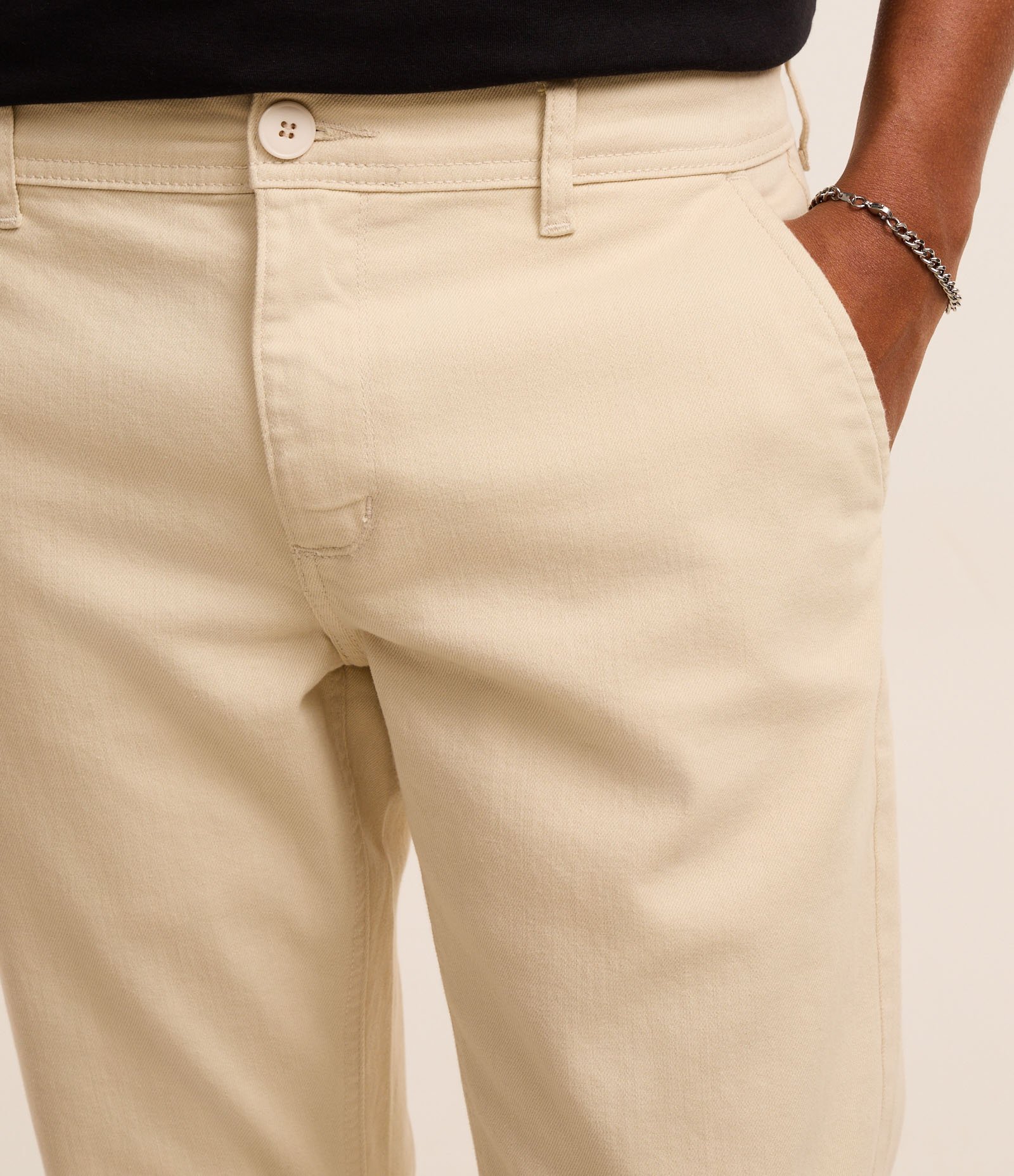 Calça Skinny em Sarja com Elastano Bege 4